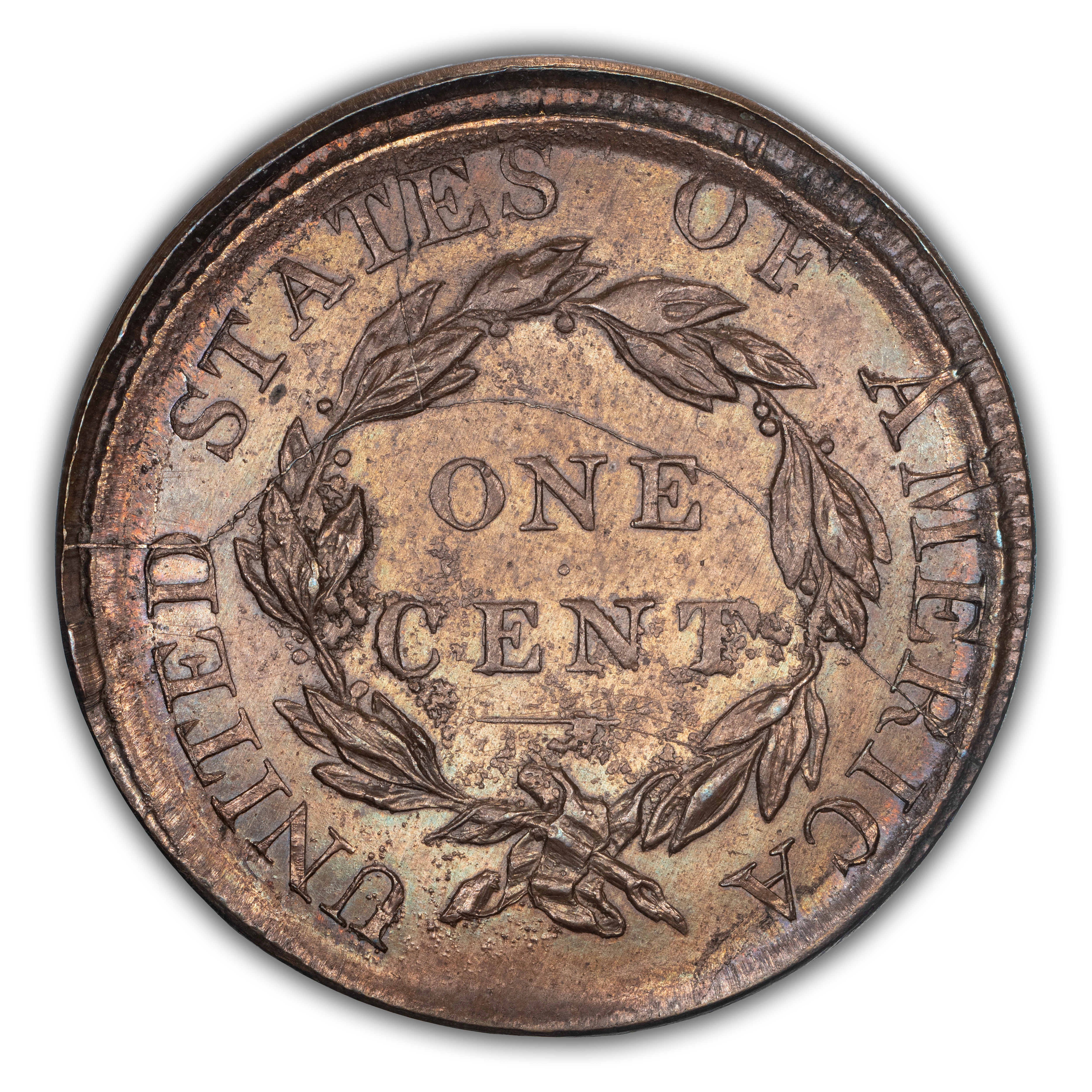 1823 1c Private Restrike, Copper, N-3 MS BN thumbnail 3