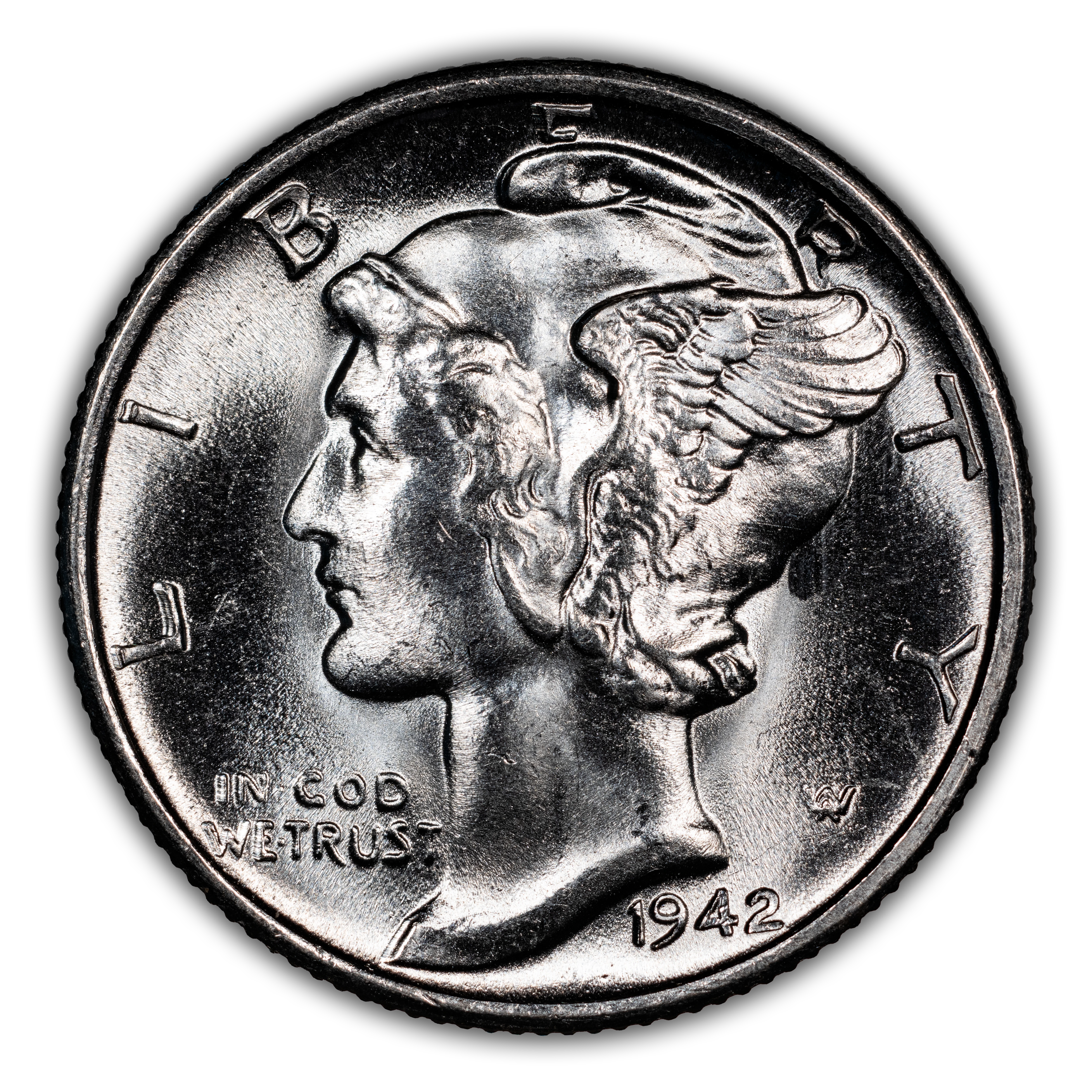 1942-S 10c Inverted Mintmark, FS-501 MS