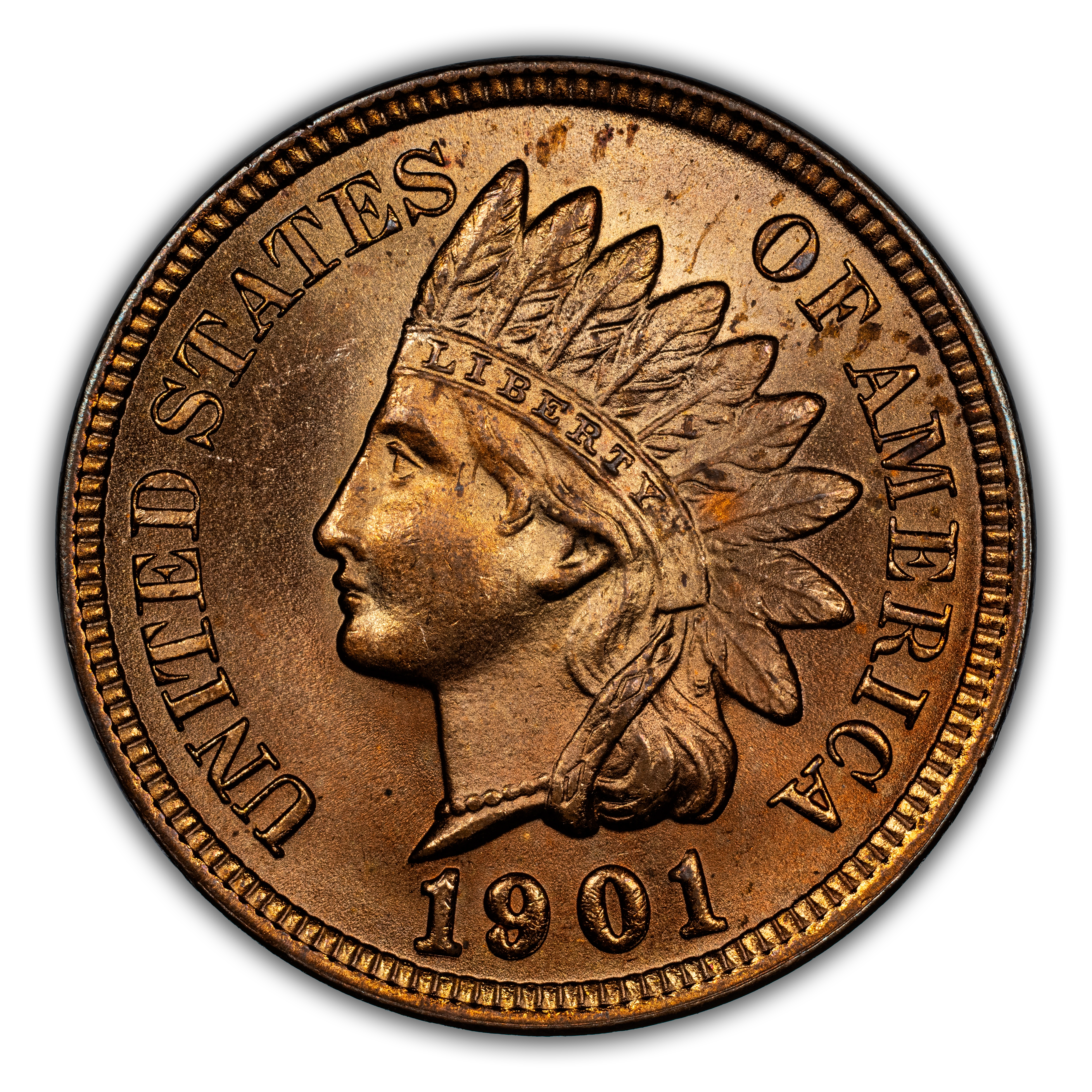 1901 1c Repunched Date, S-4 MS RD thumbnail 2