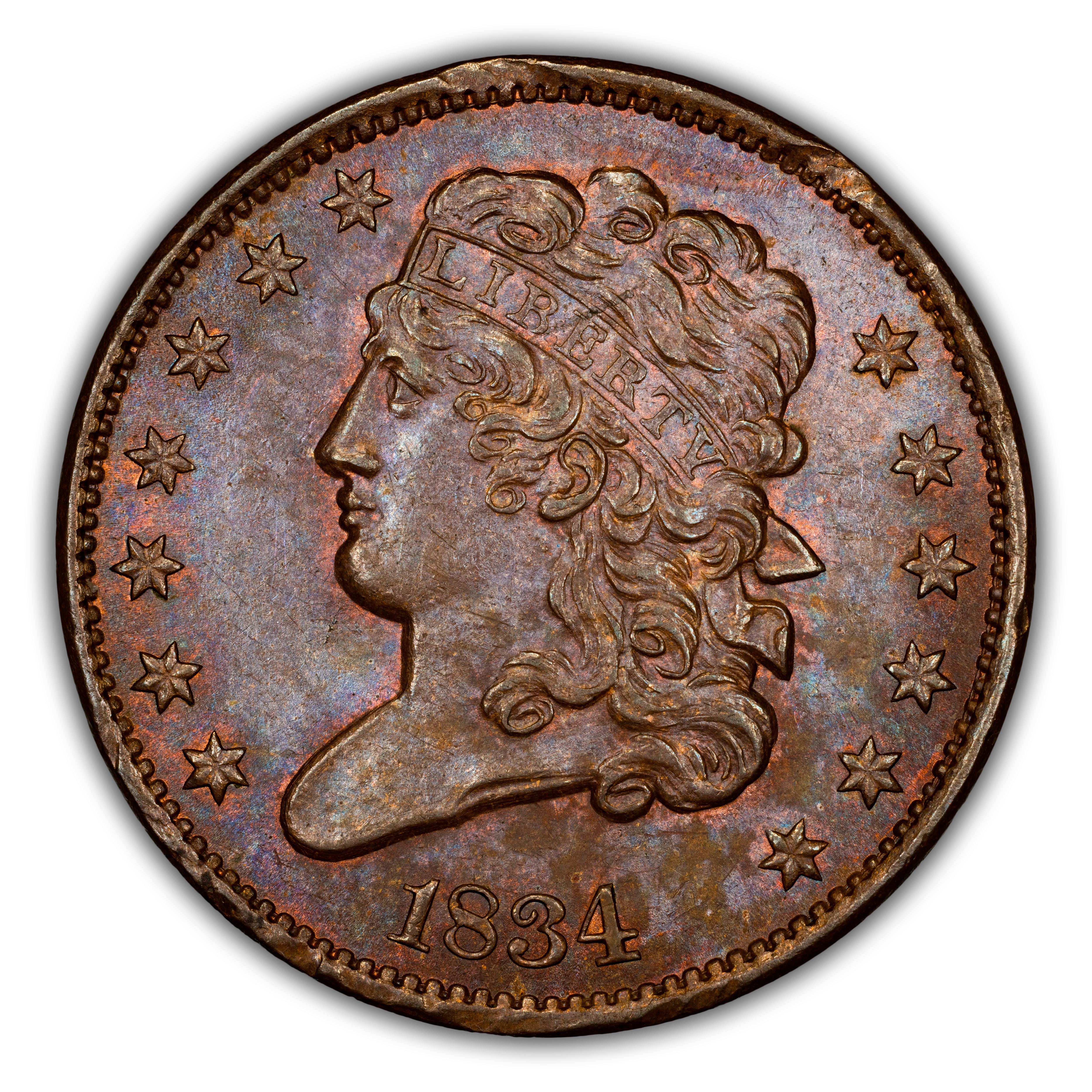 1834 1/2c MS BN