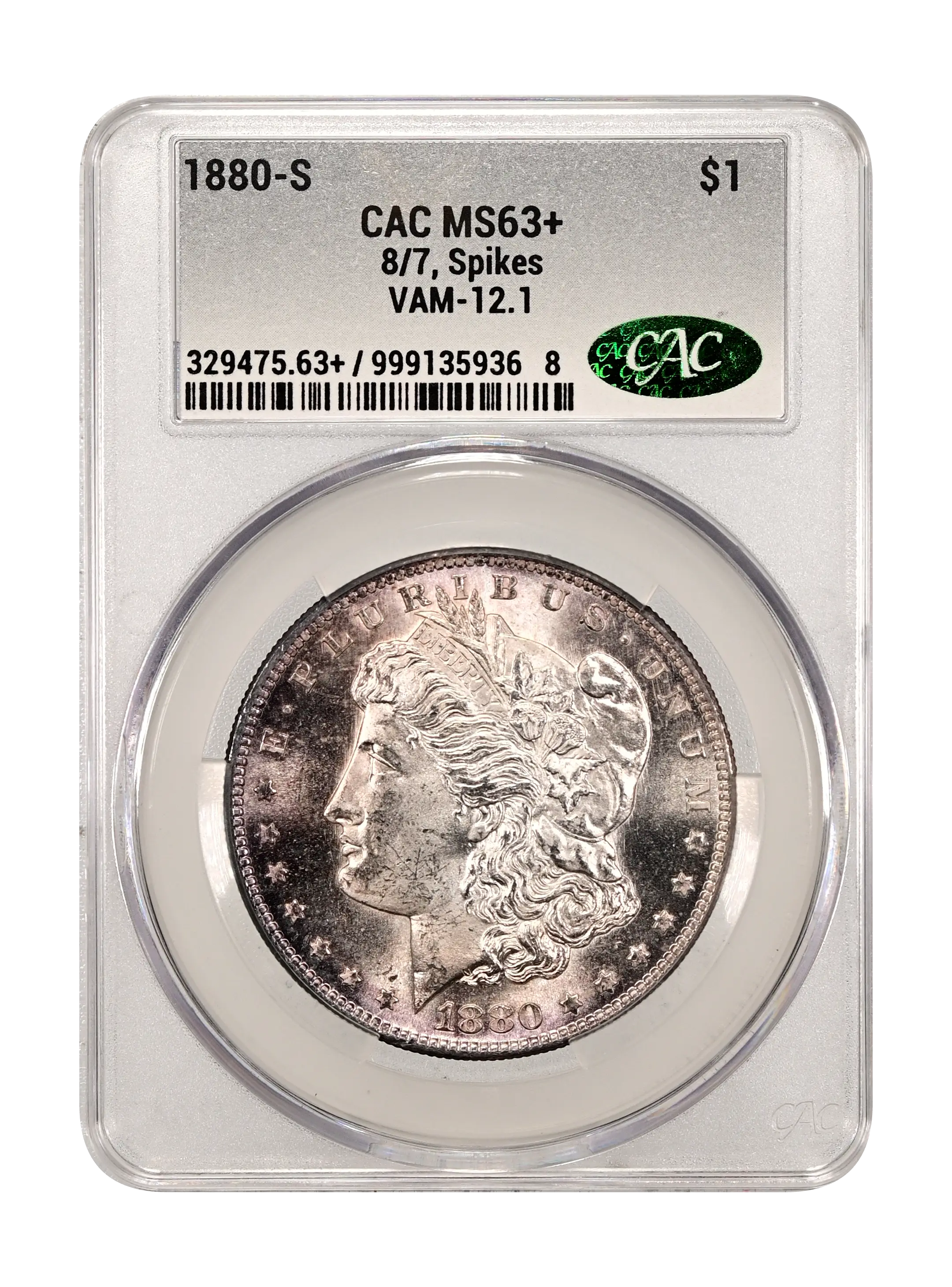 1880-S $1  8/7, Spikes, VAM-12.1 MS thumbnail 3