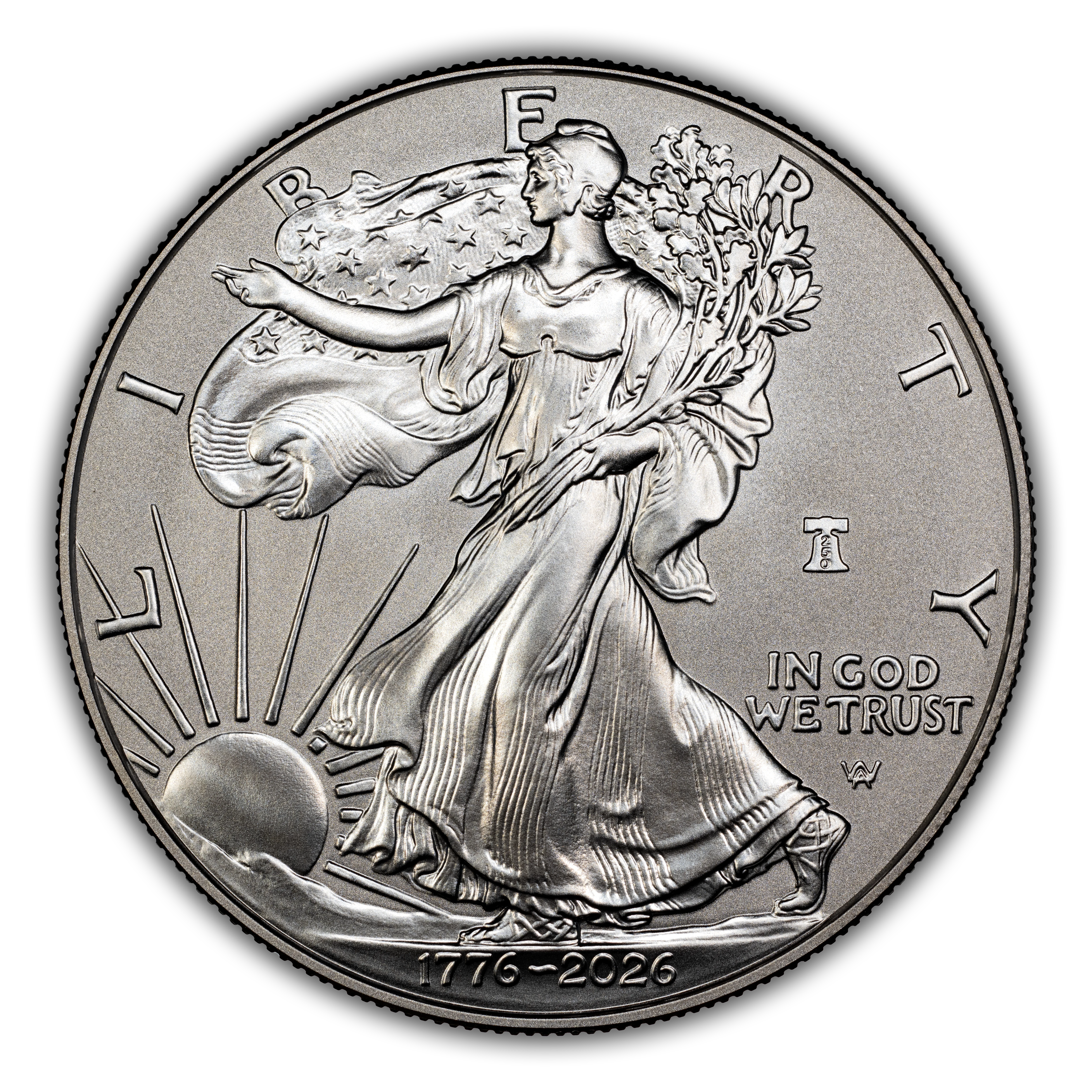 1776~2026-W $1  Silver Eagle, Enhanced Unc, Liberty Bell Privy, 250th Anniversary MS thumbnail 3