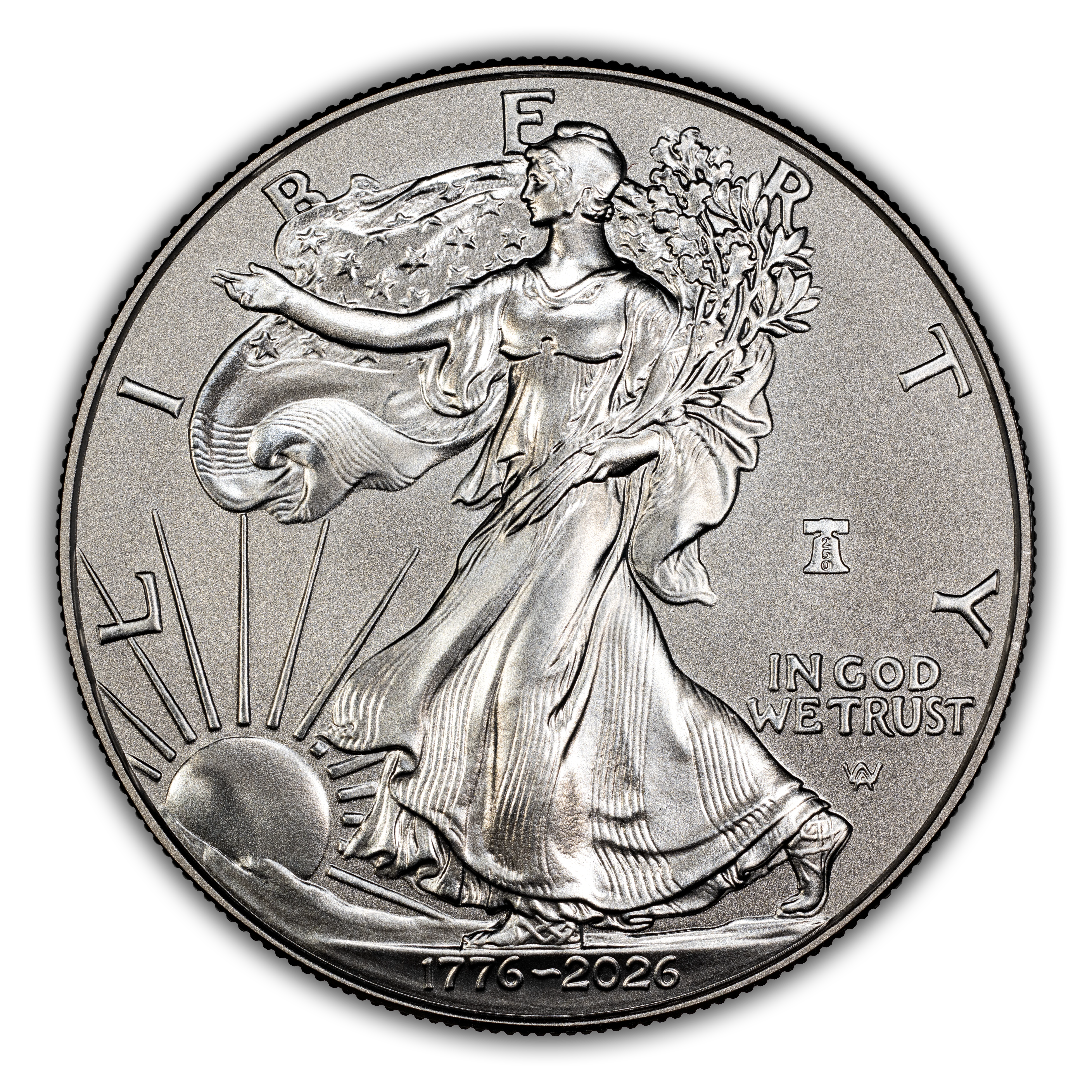 1776~2026-W $1  Silver Eagle, Enhanced Unc, Liberty Bell Privy, 250th Anniversary MS thumbnail 4