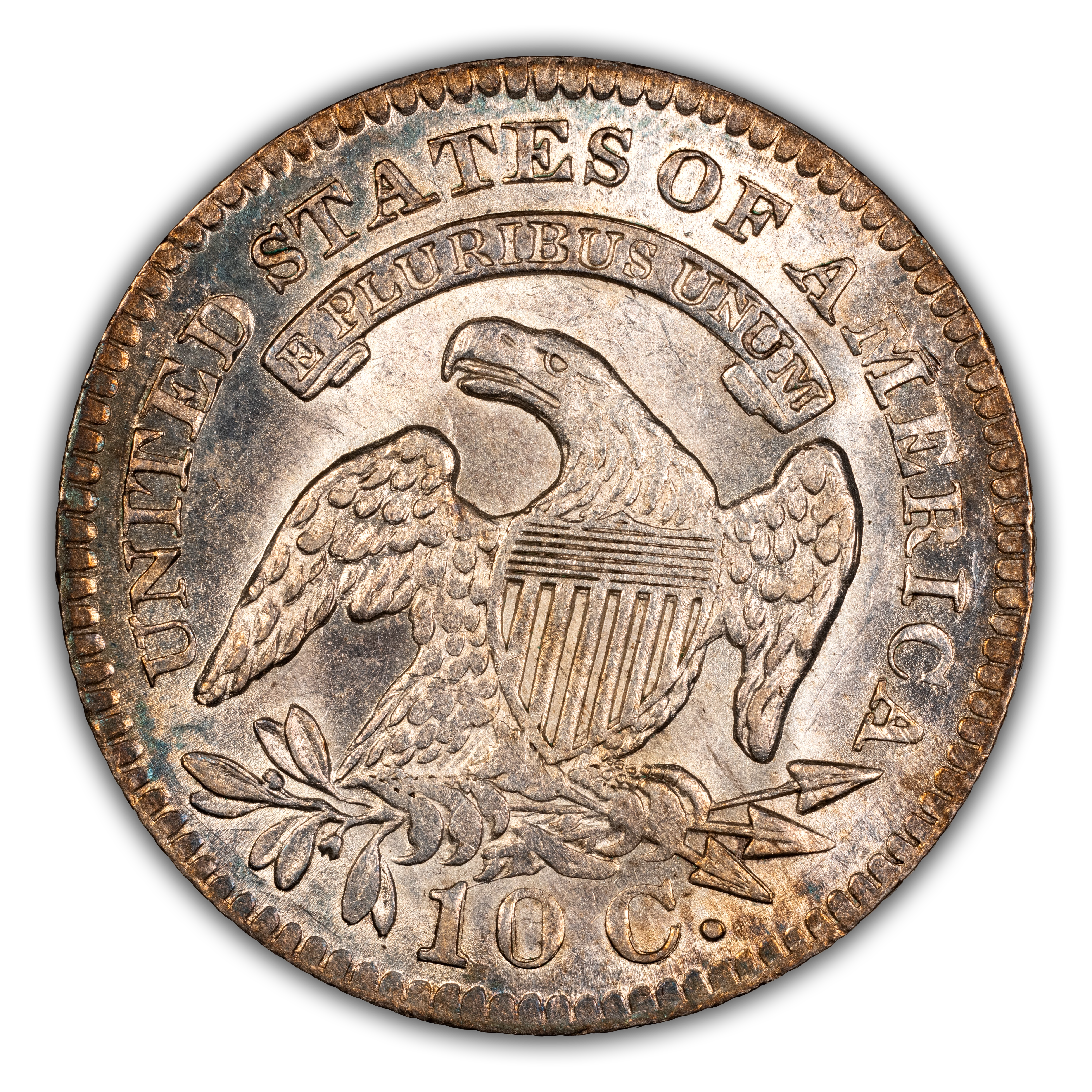 1827 10c Pointed Top 1, JR-7 MS thumbnail 5
