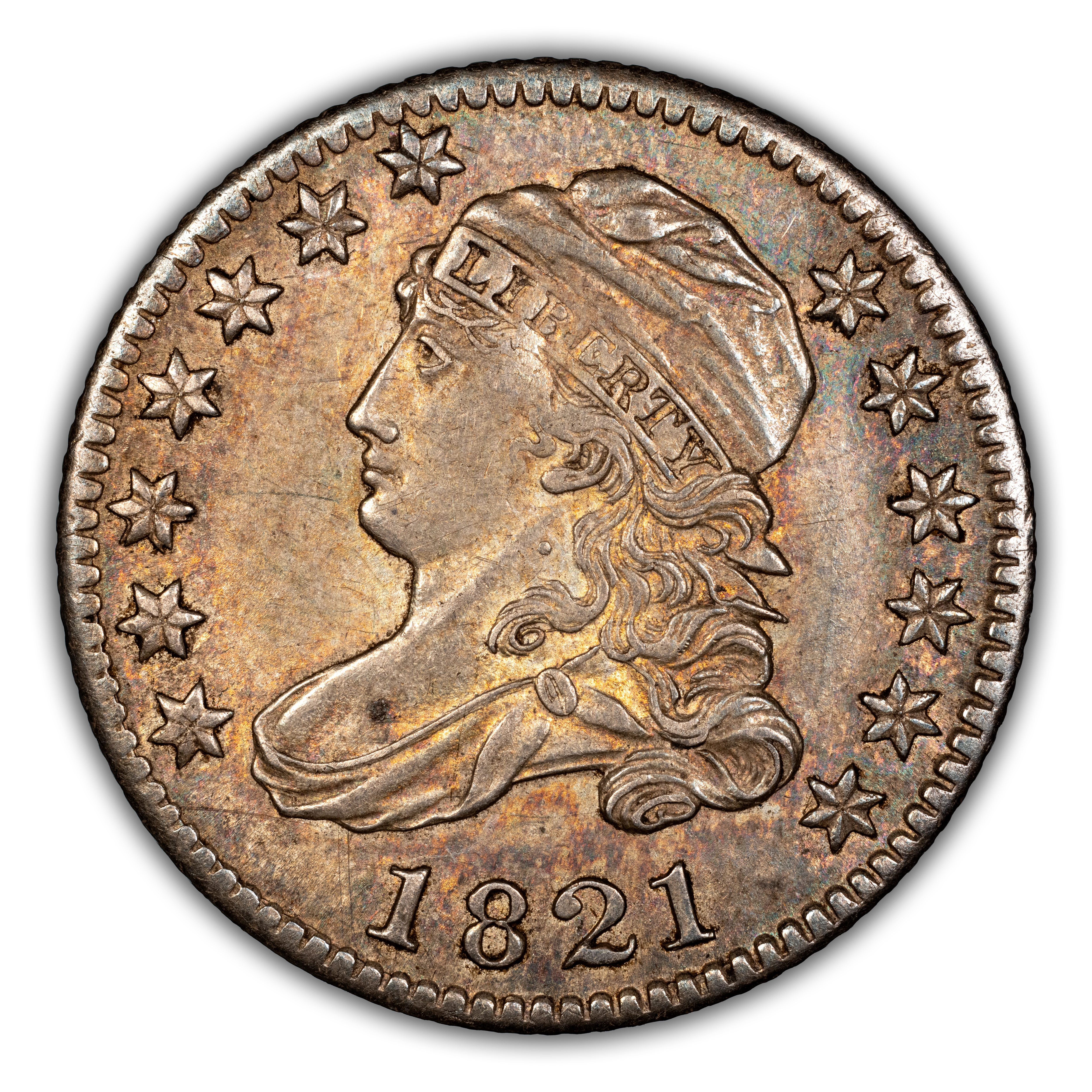 1821 10c Large Date, JR-5 MS