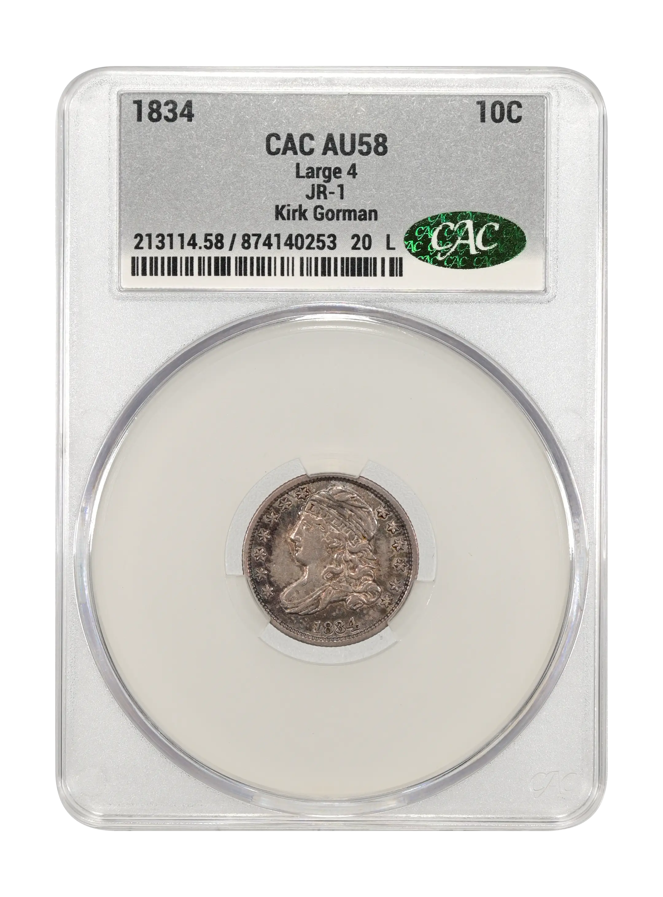 1834 10c Large 4, JR-1 MS thumbnail 12