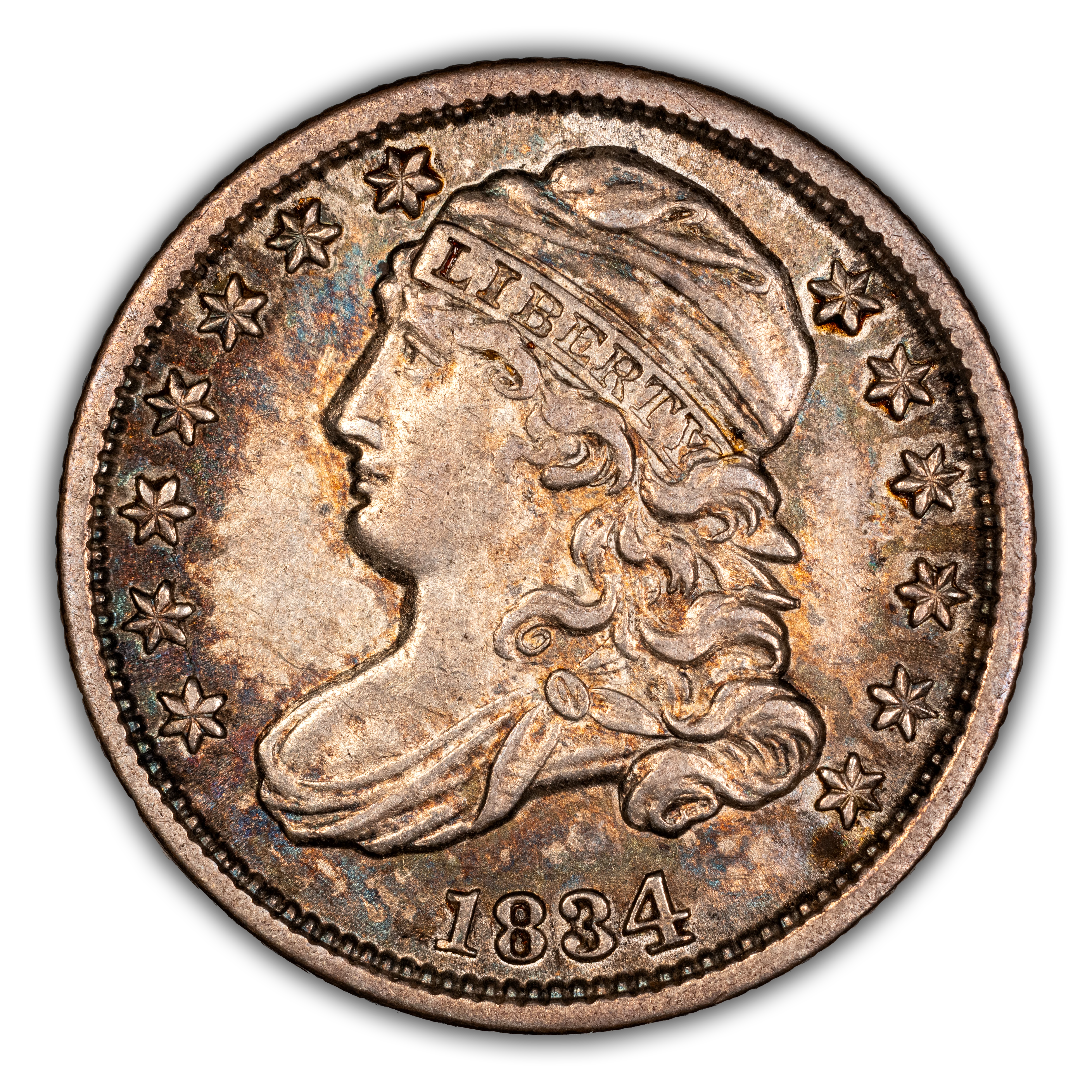 1834 10c Large 4, JR-1 MS