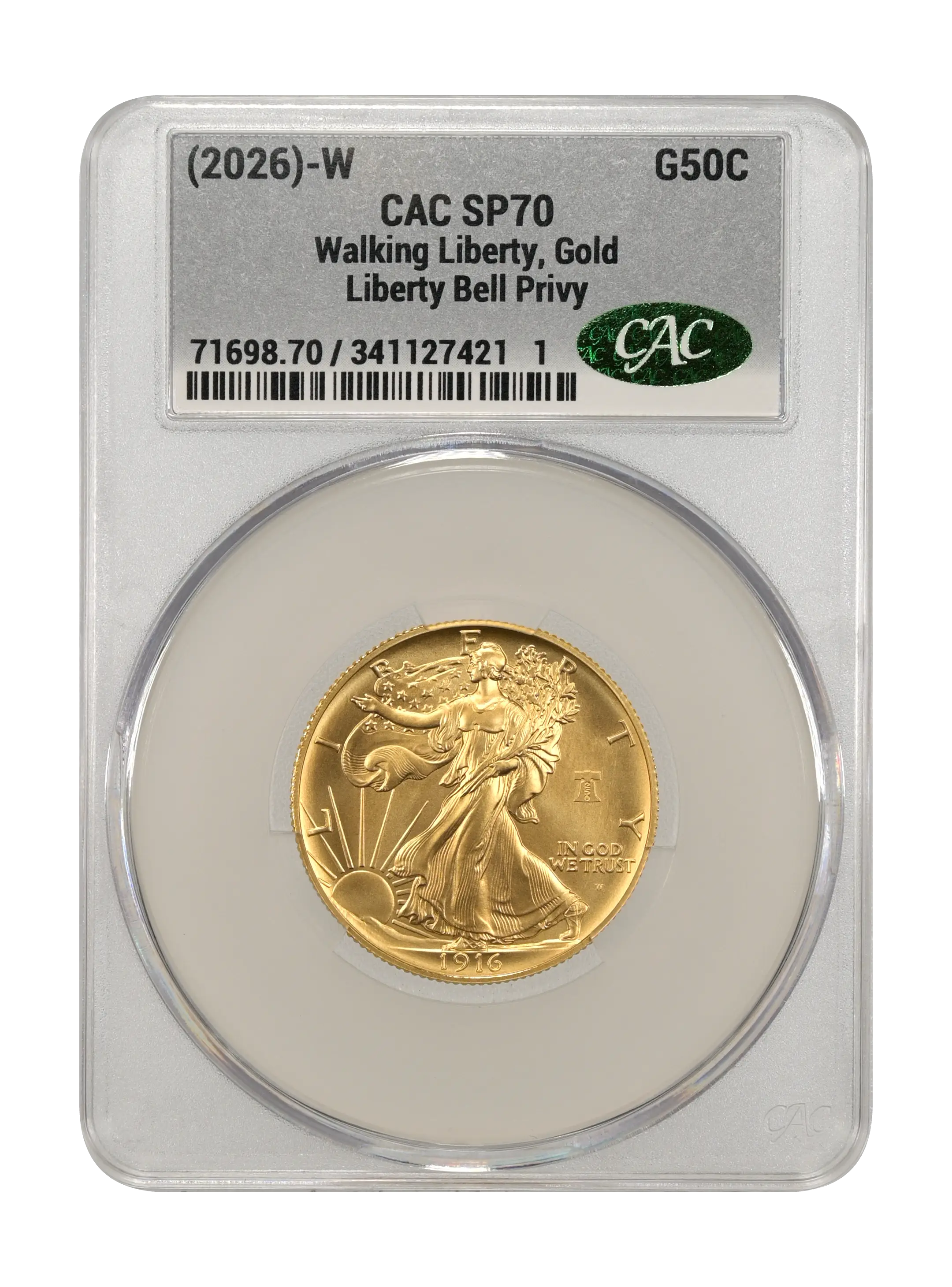 (2026)-W G50c Gold Walking Liberty, 250th Anniversary Privy SP thumbnail 6