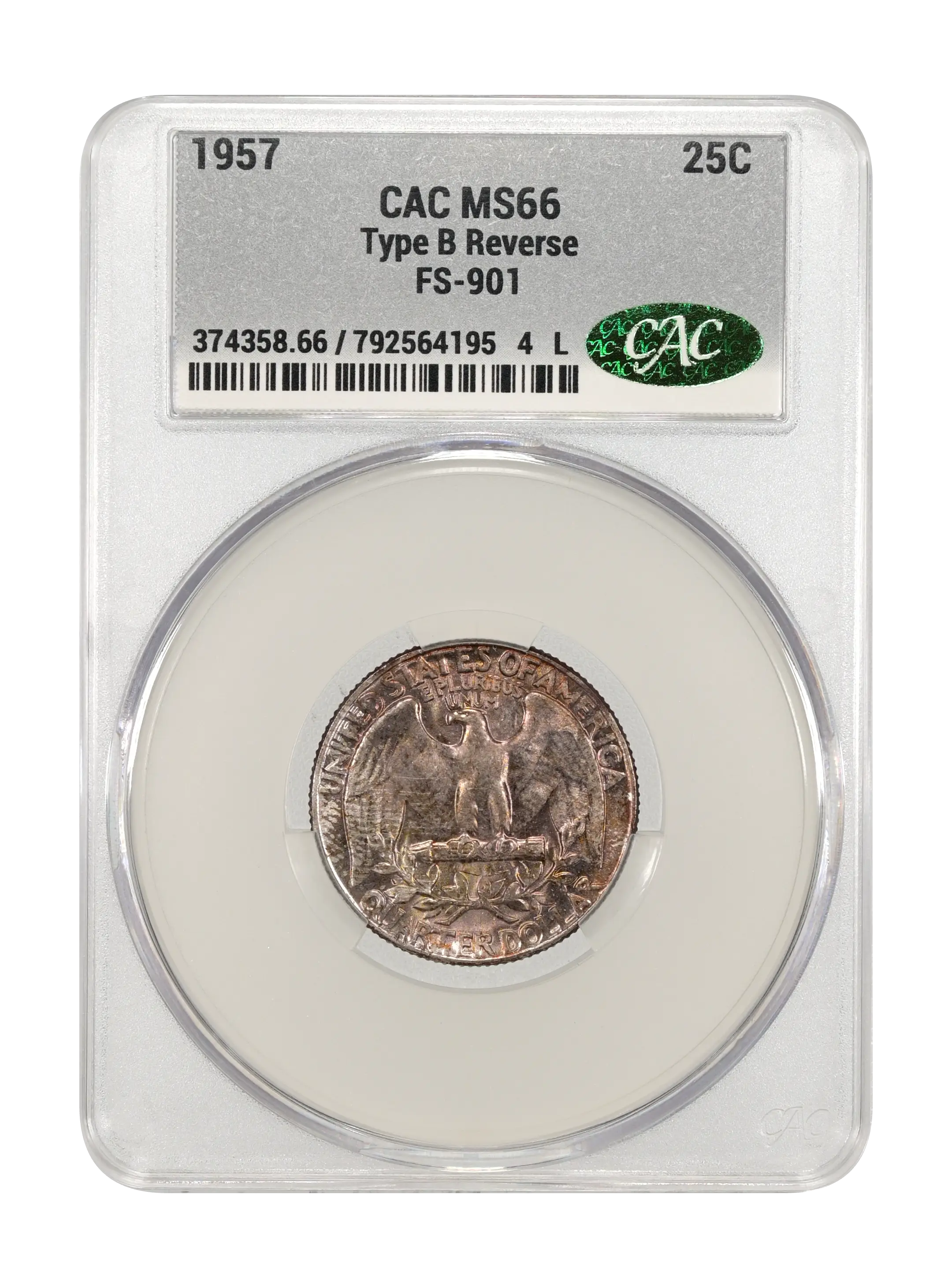 1957 25c Type B Reverse, FS-901 MS thumbnail 9