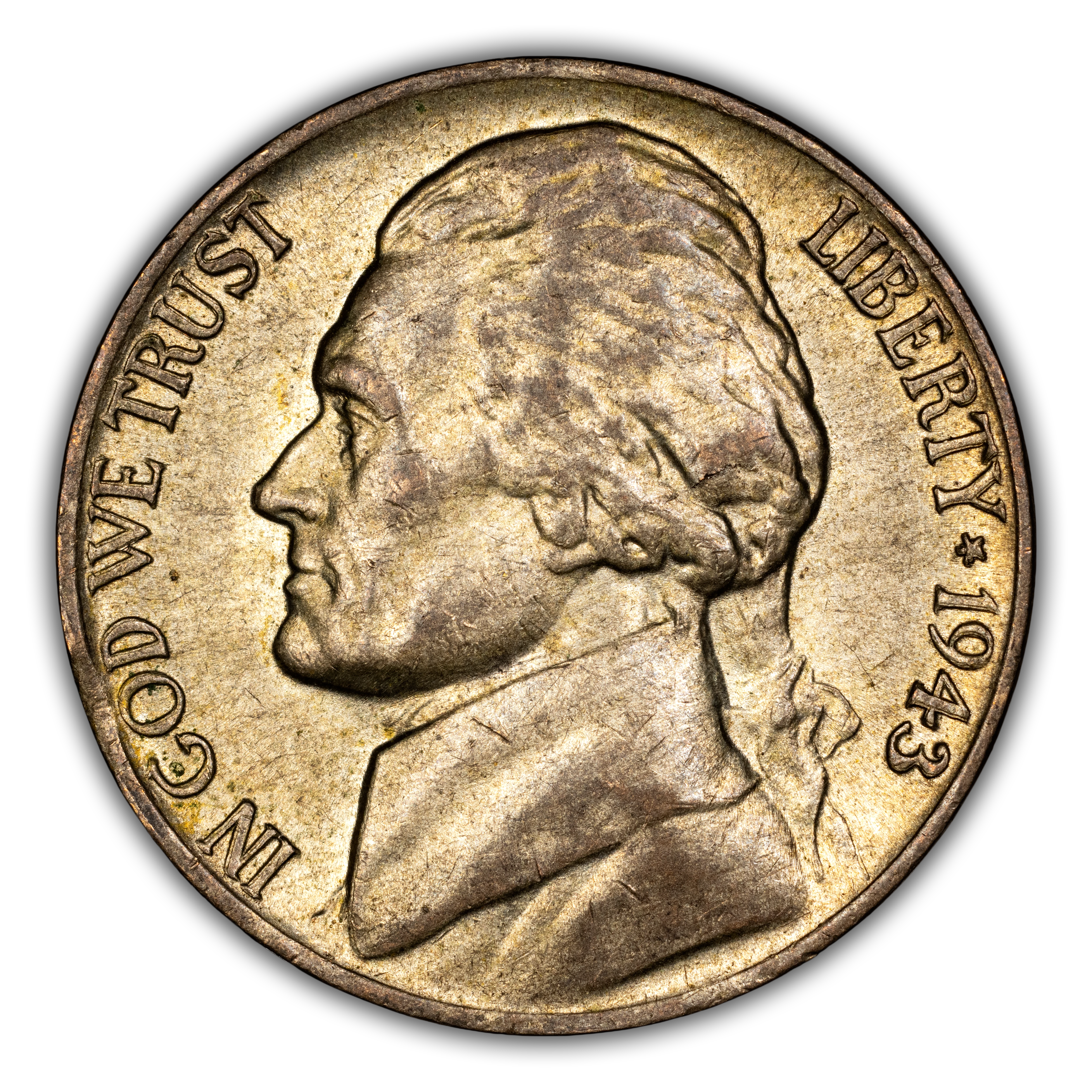 1943-P 5c Silver, DDO, "Doubled Eye", FS-106 MS