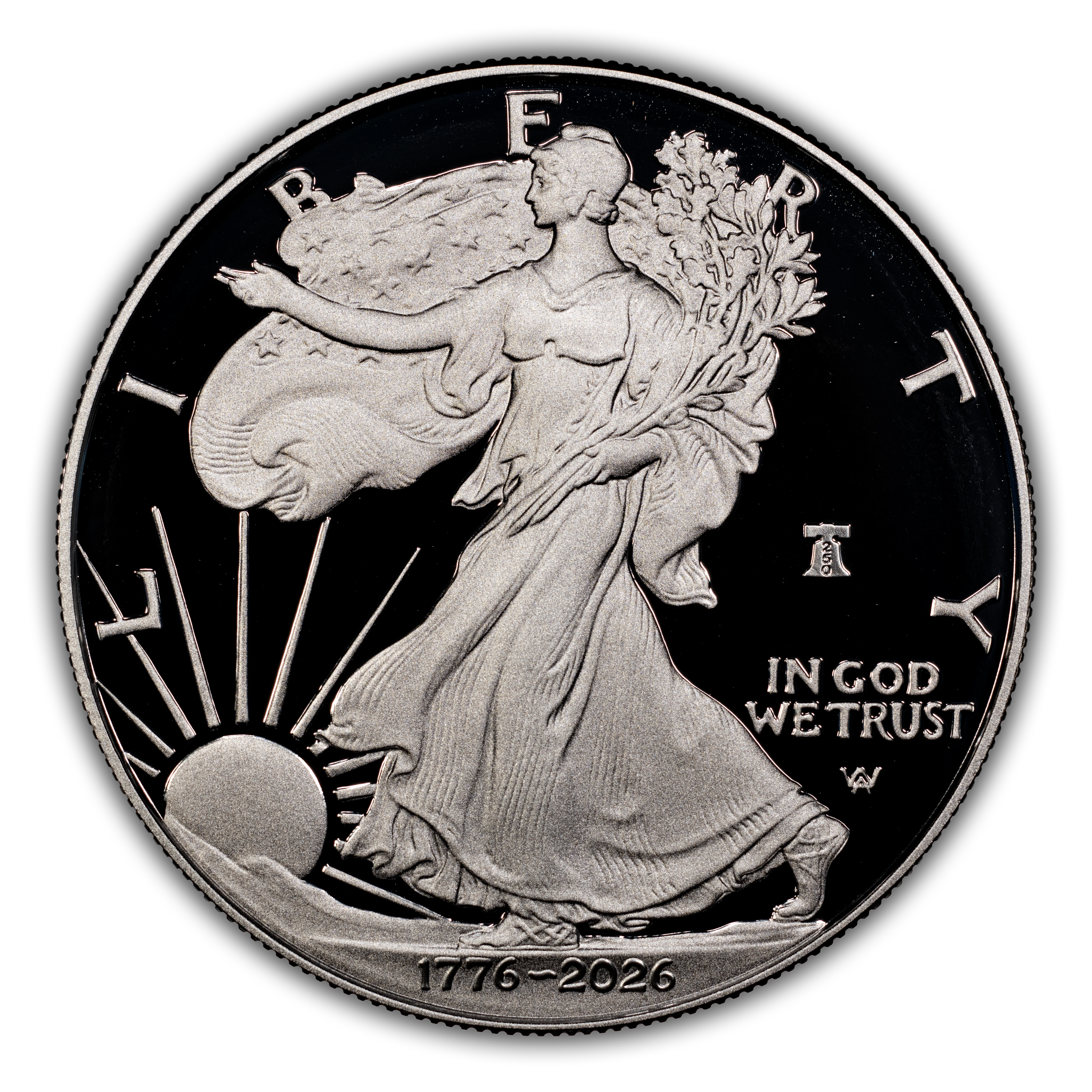 1776~2026-W $1  Silver Eagle, Liberty Bell Privy, 250th Anniversary PR DCAM thumbnail 7