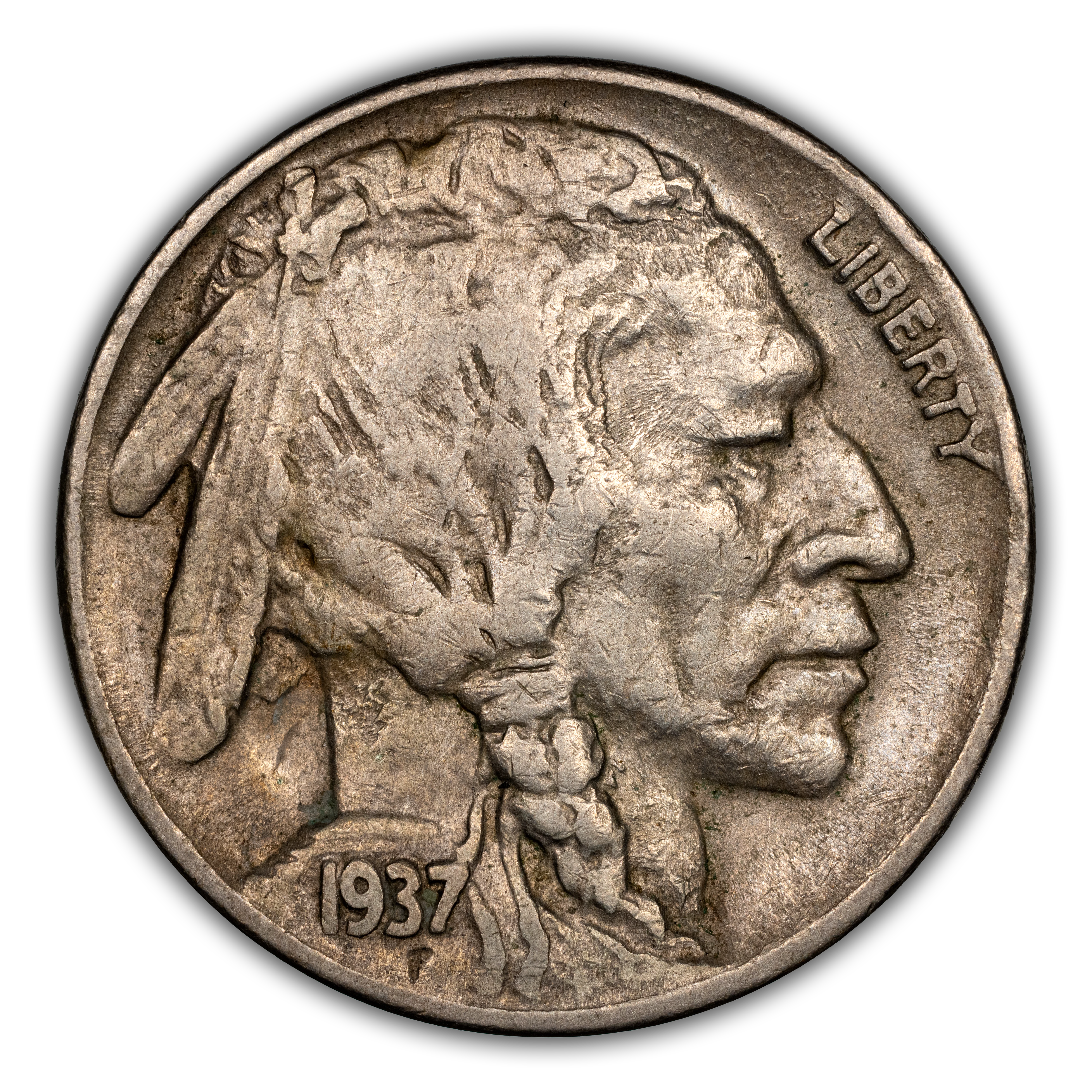 1937-D 5c 3 Legs MS thumbnail 6