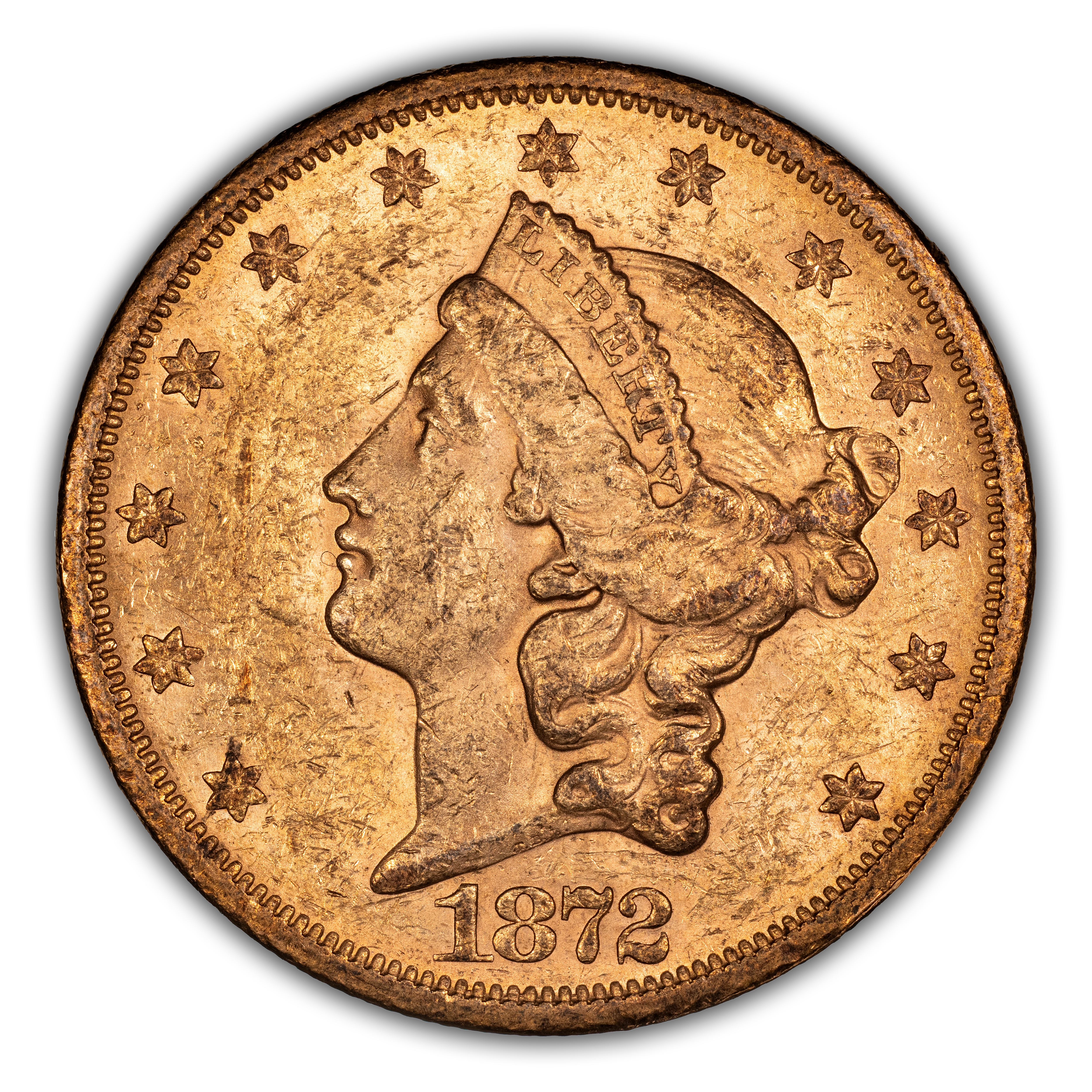 1872-S $20 MS