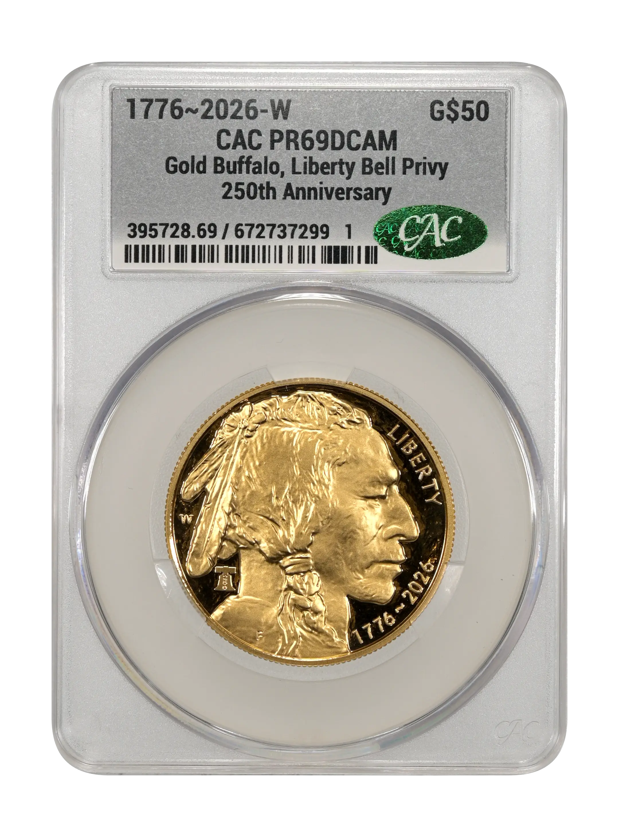 1776~2026-W G$50  1oz Gold, Buffalo PR DCAM thumbnail 11