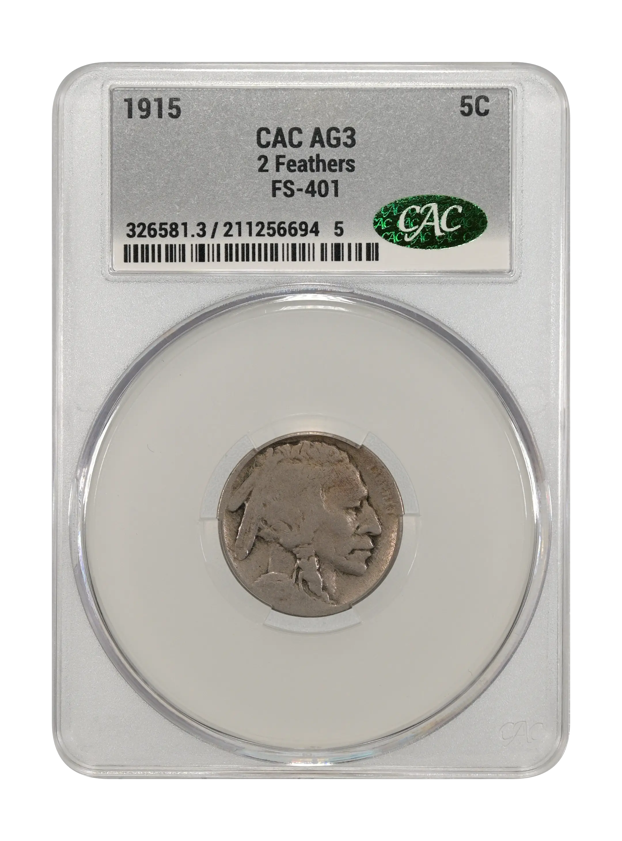 1915 5c 2 Feathers, FS-401 MS thumbnail 5
