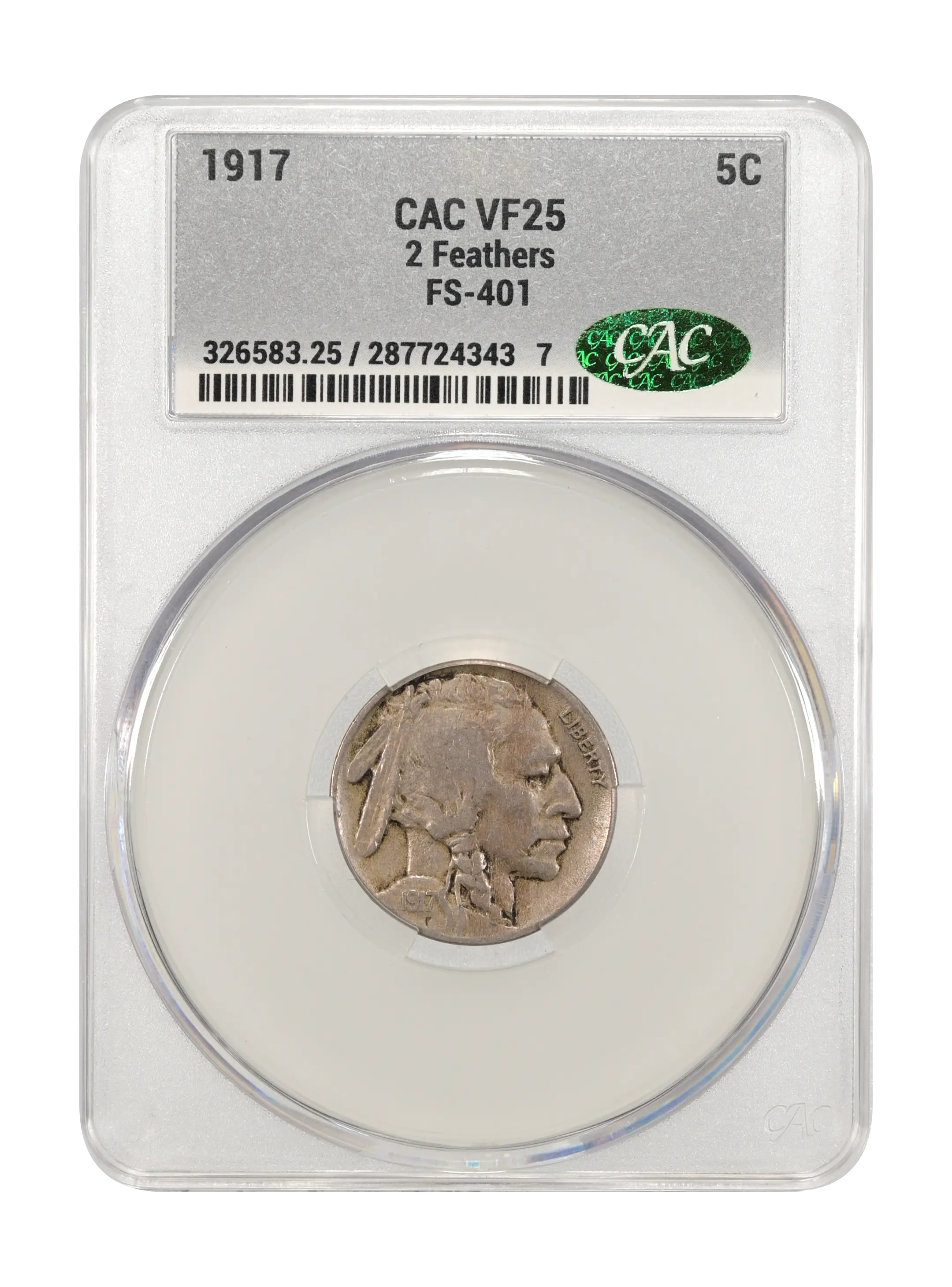 1917 5c 2 Feathers, FS-401 MS thumbnail 5