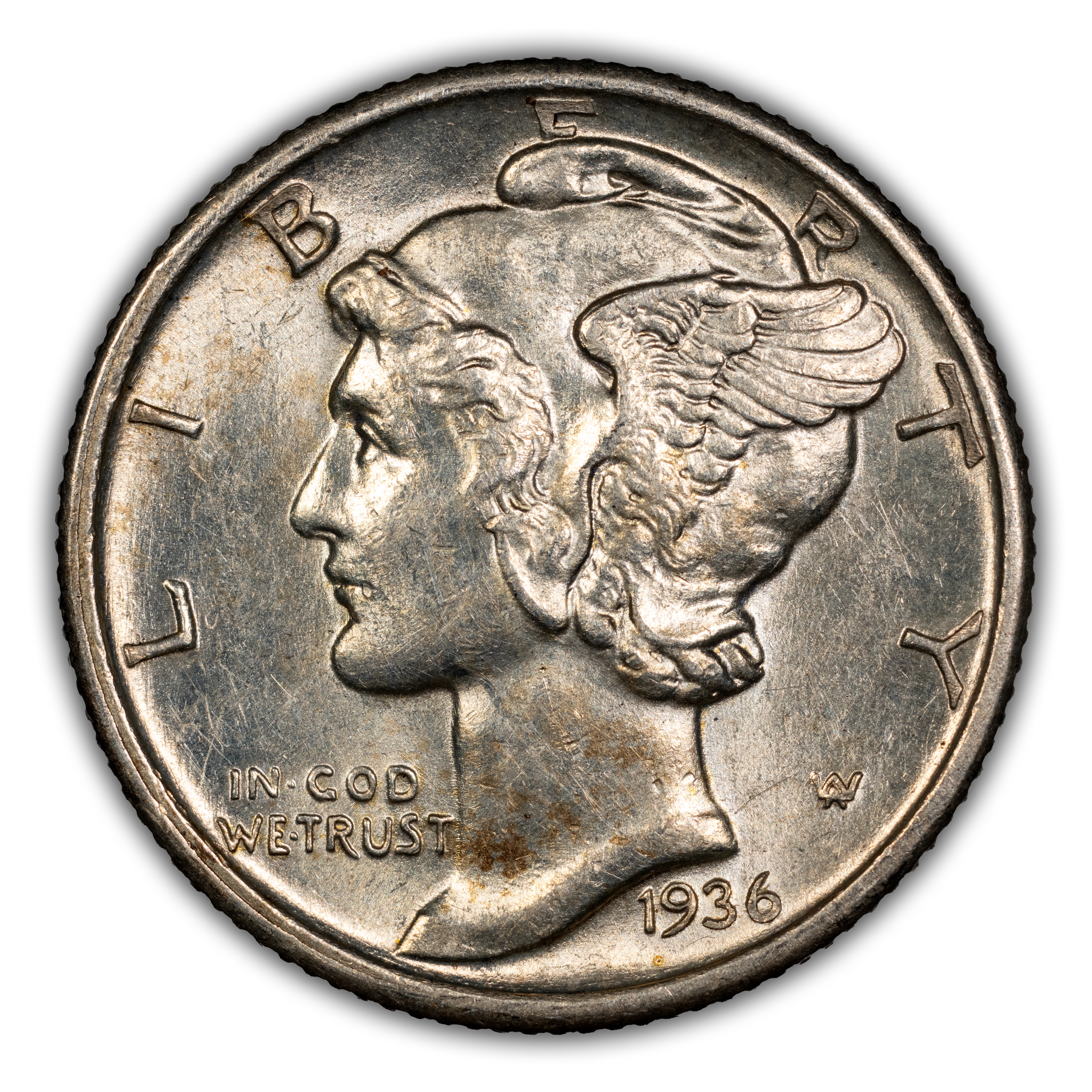 1936-D 10c MS FB