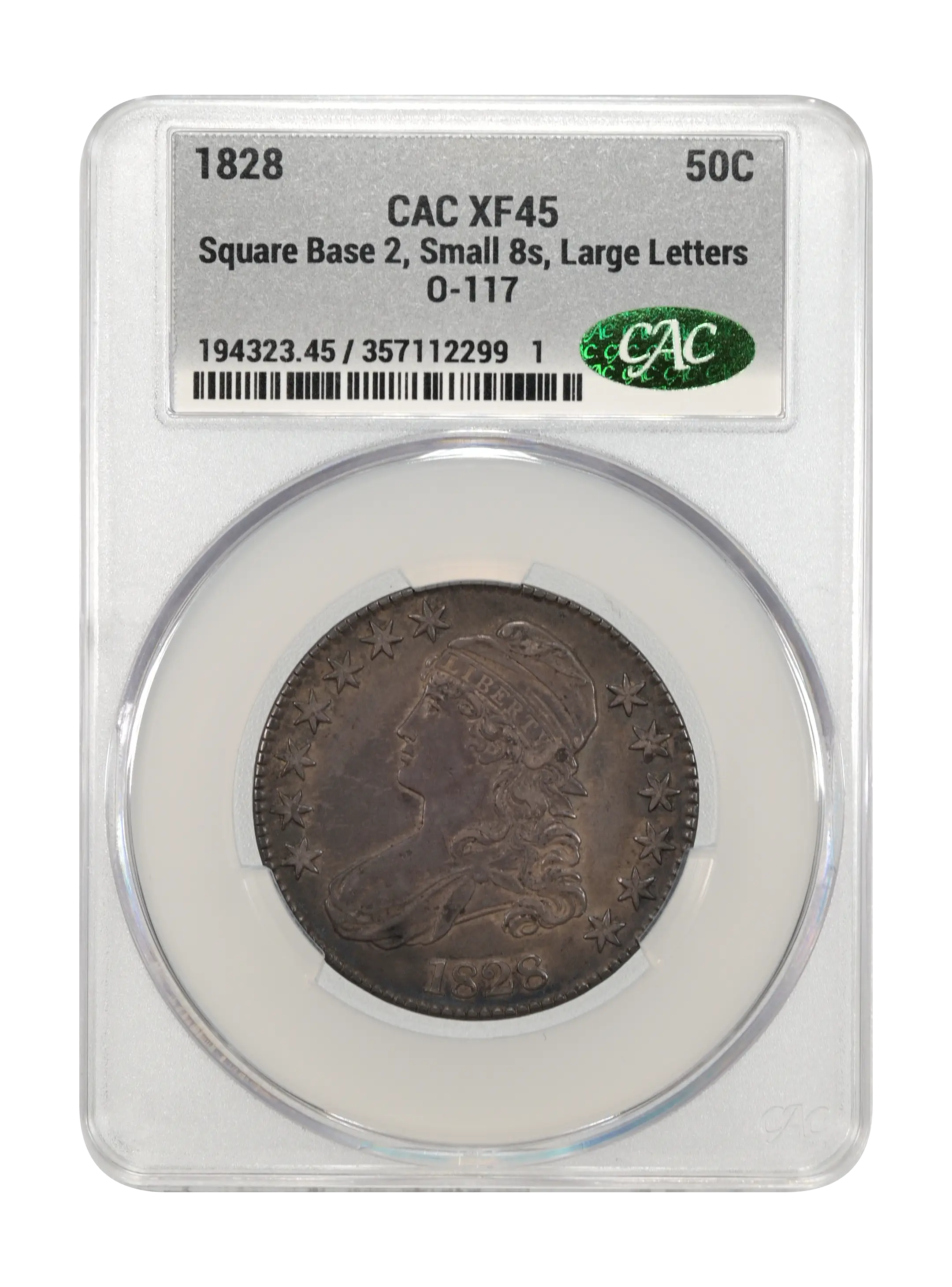 1828 50c Square Base 2, Small 8s, Large Letters, O-117 MS thumbnail 11