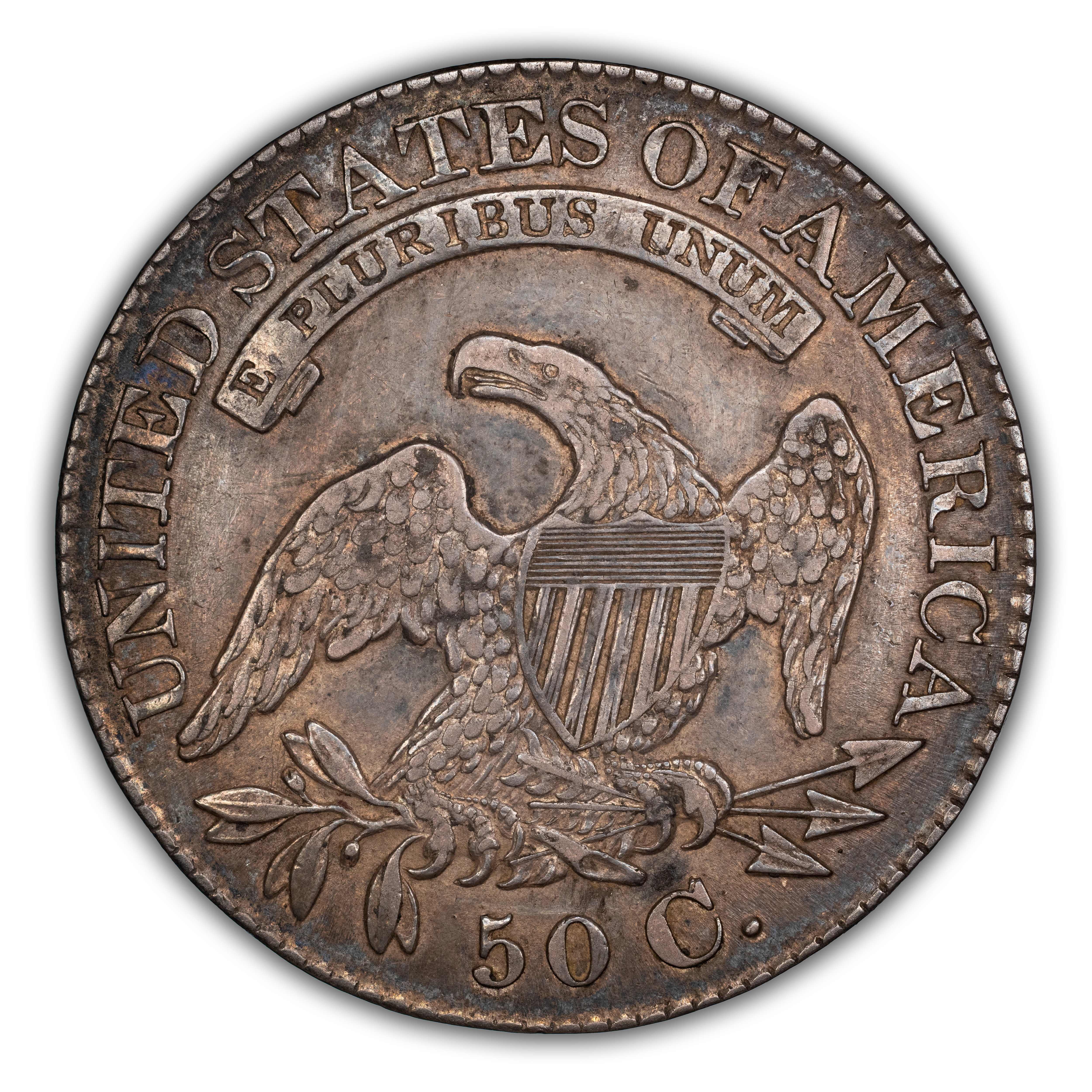 1828 50c Square Base 2, Small 8s, Large Letters, O-117 MS thumbnail 7