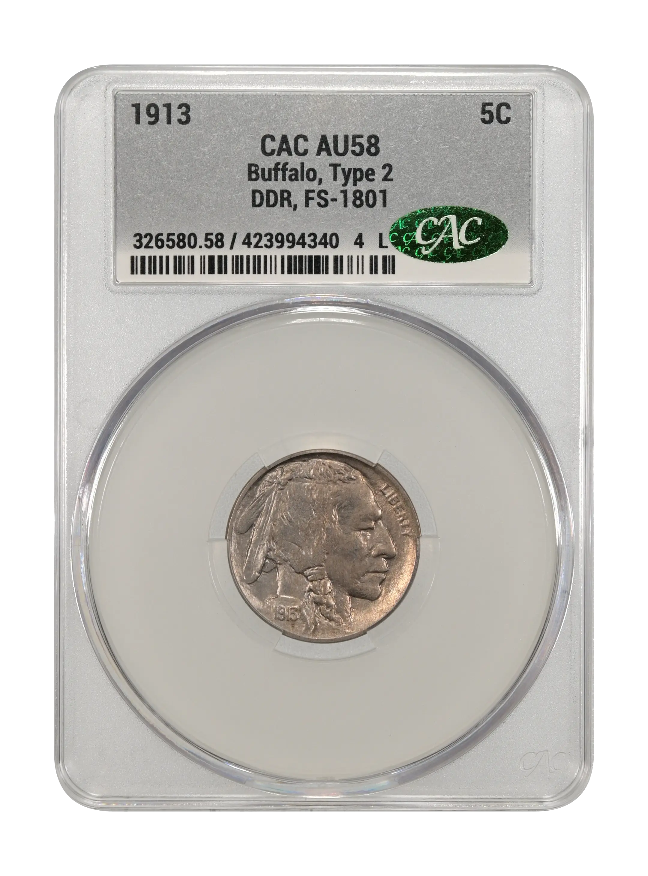 1913 5c Buffalo, Type 2, DDR, FS-1801 MS thumbnail 7