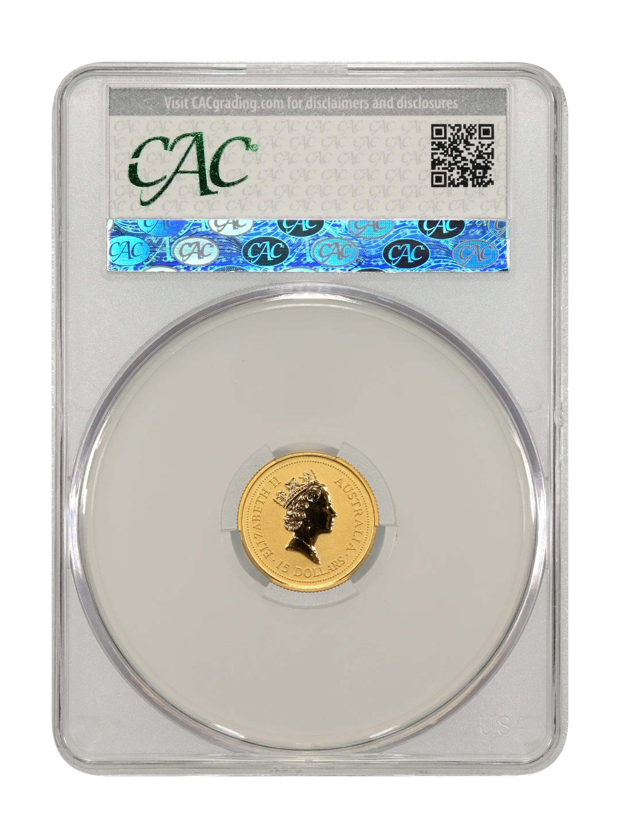 1997 G$15 1/10oz Gold, Year of the Ox MS thumbnail 2
