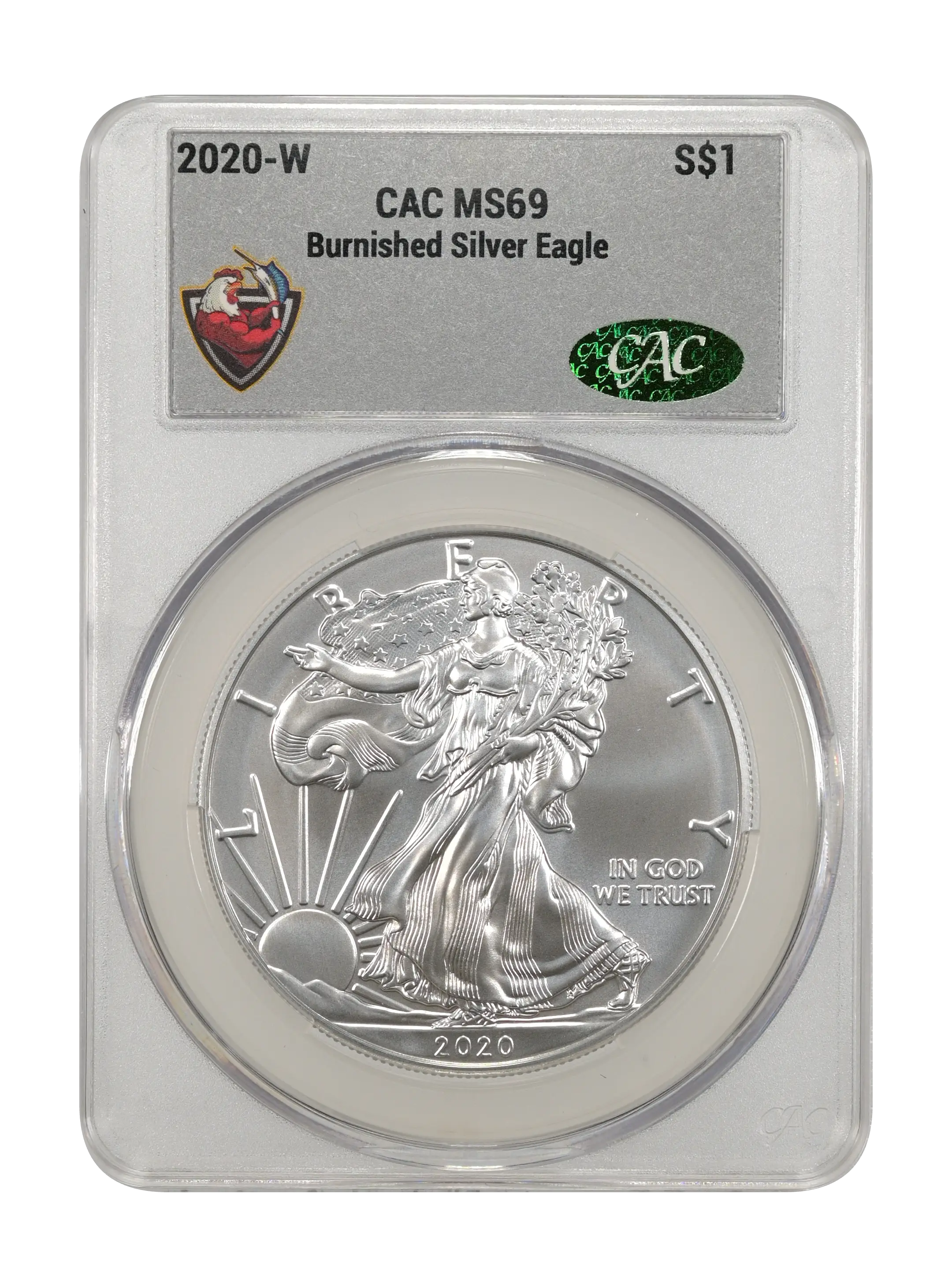 2020-W $1  Silver Eagle, Burnished MS thumbnail 12