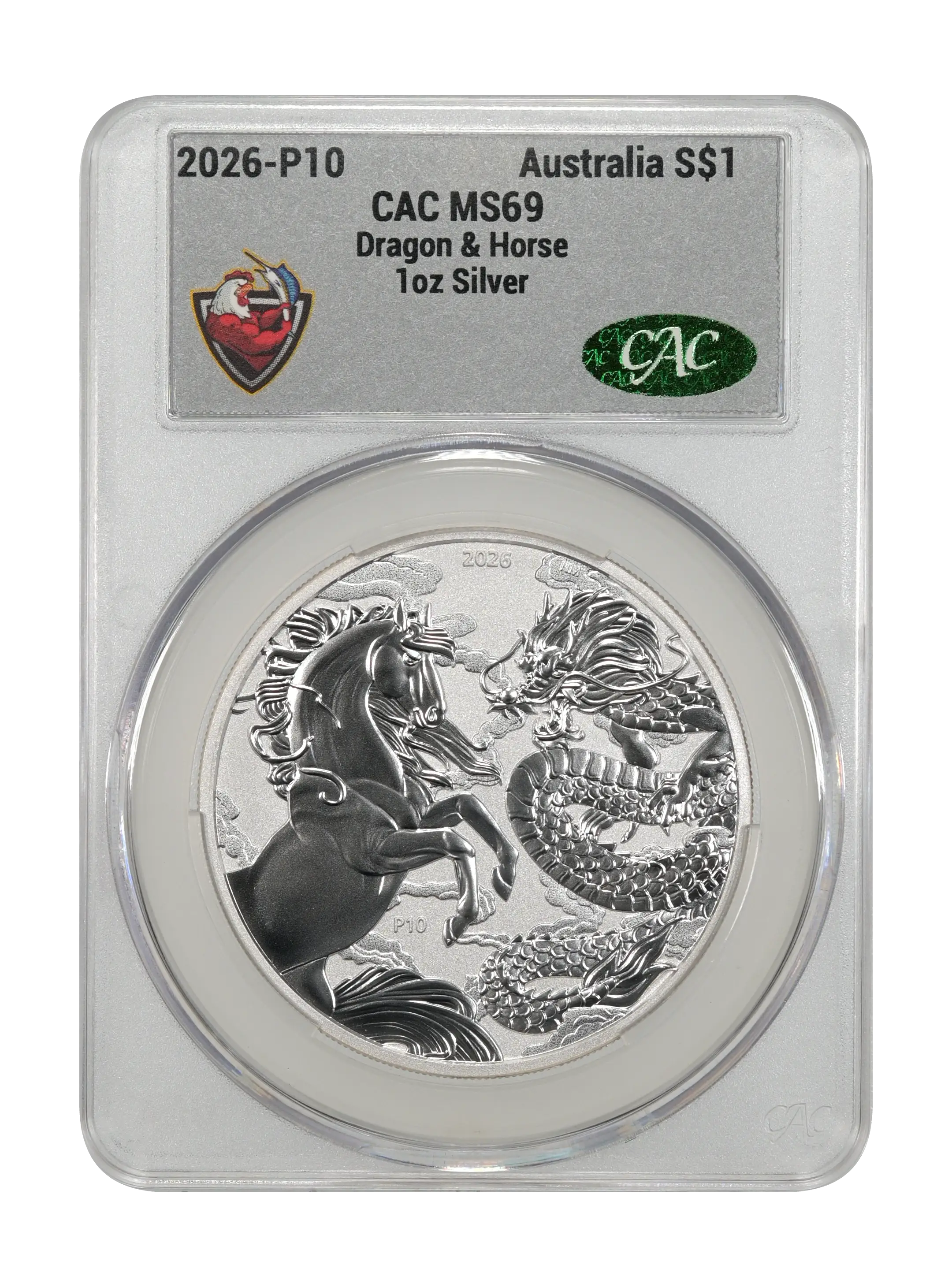 2026-P10 S$1 1oz Silver, Dragon and Horse MS
