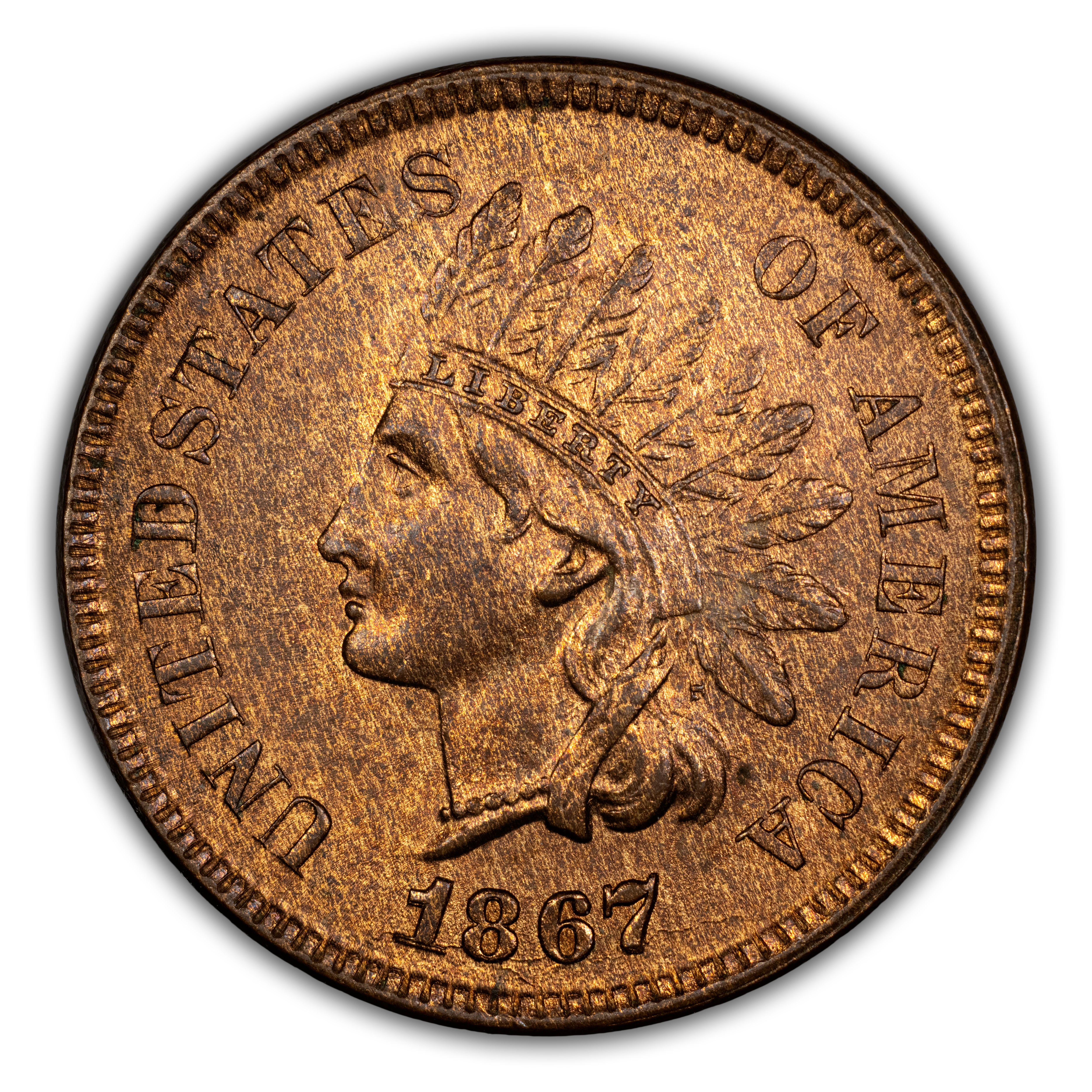 1867 1c Repunched Date, FS-302, S-4 MS RB thumbnail 2