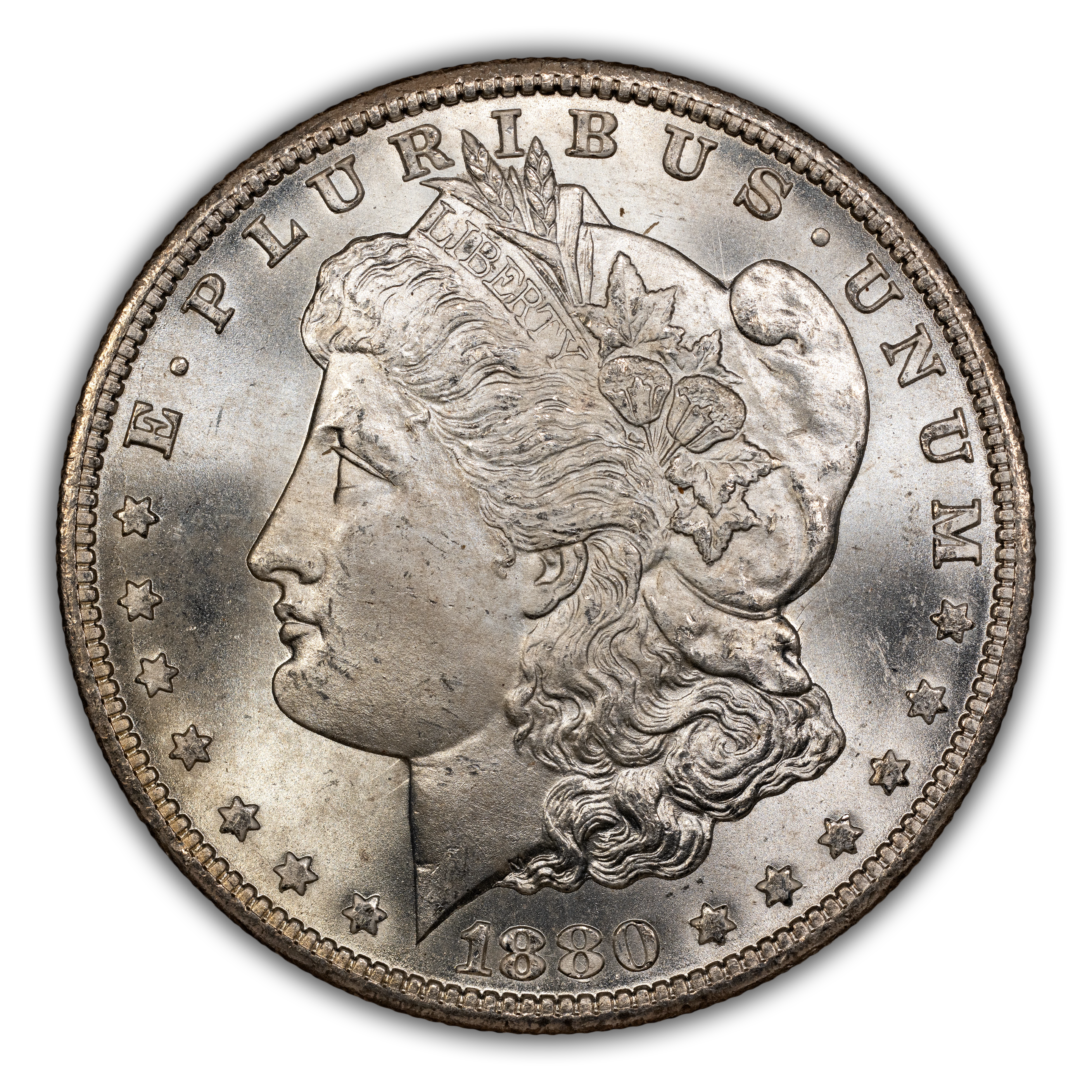 1880-CC $1  Reverse of 1878, 8/7 MS thumbnail 3