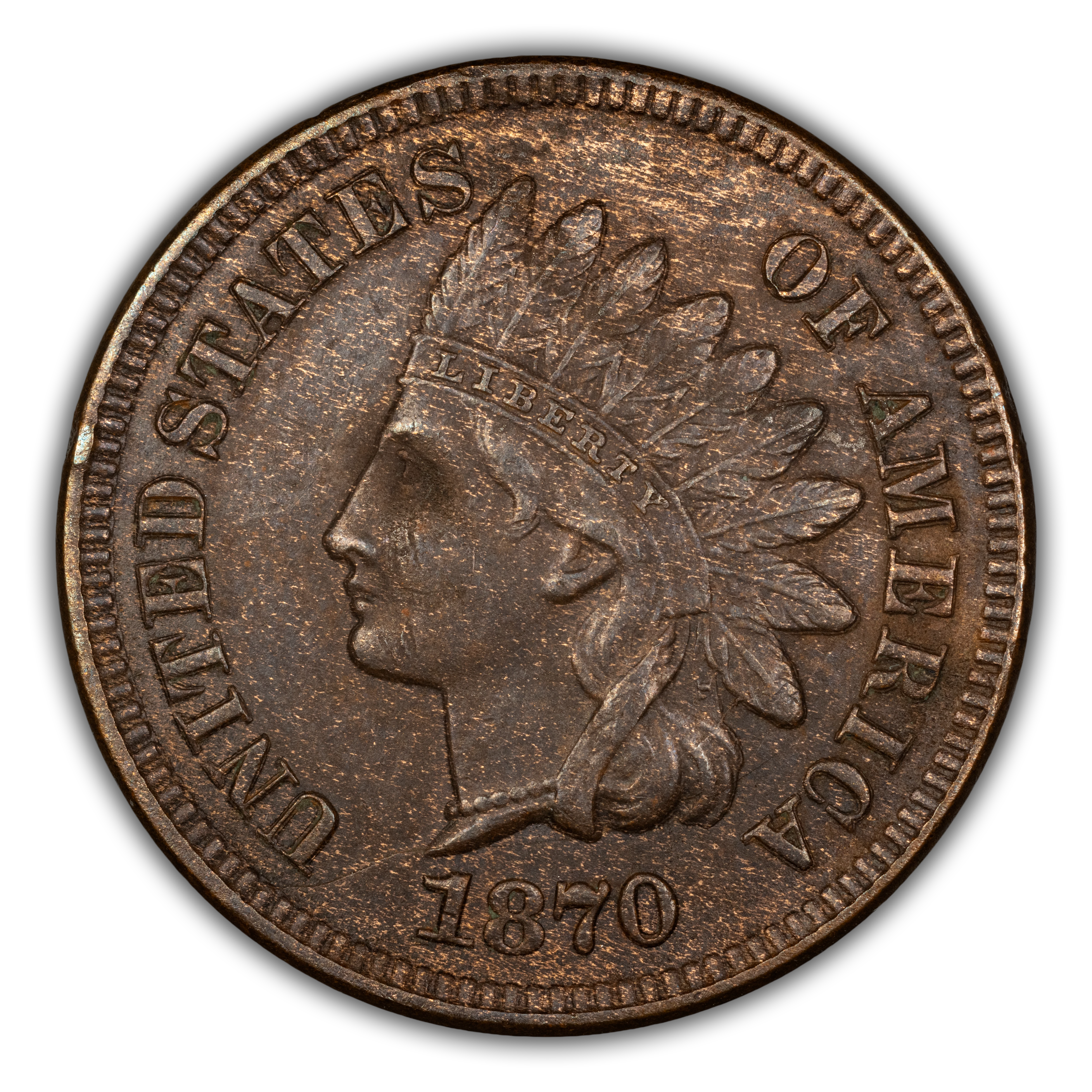 1870 1c Doubled Die Obverse, Doubled Die Reverse, FS-101/801, S-2 MS BN thumbnail 2