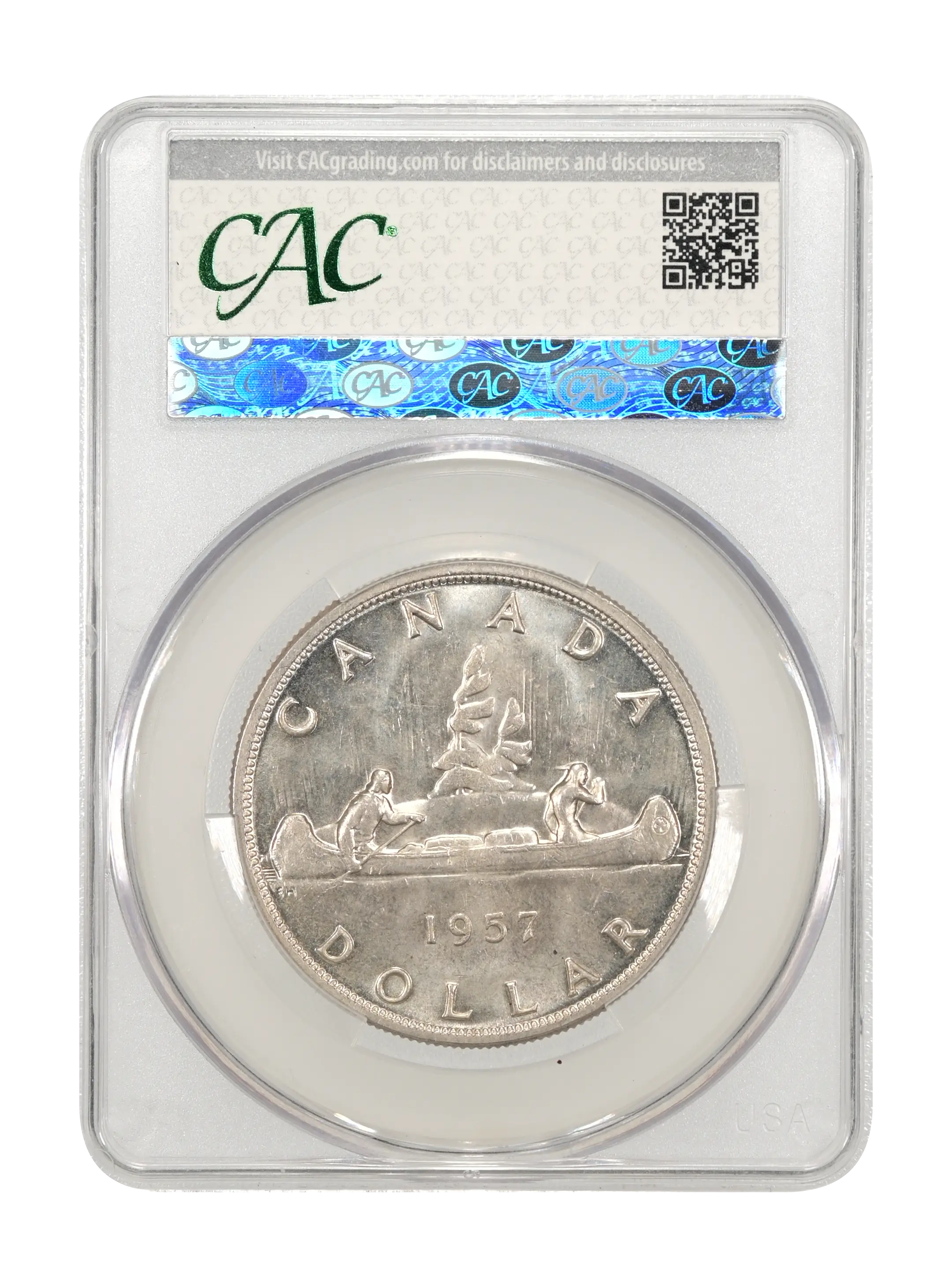1957 S$1 One Waterline MS thumbnail 6