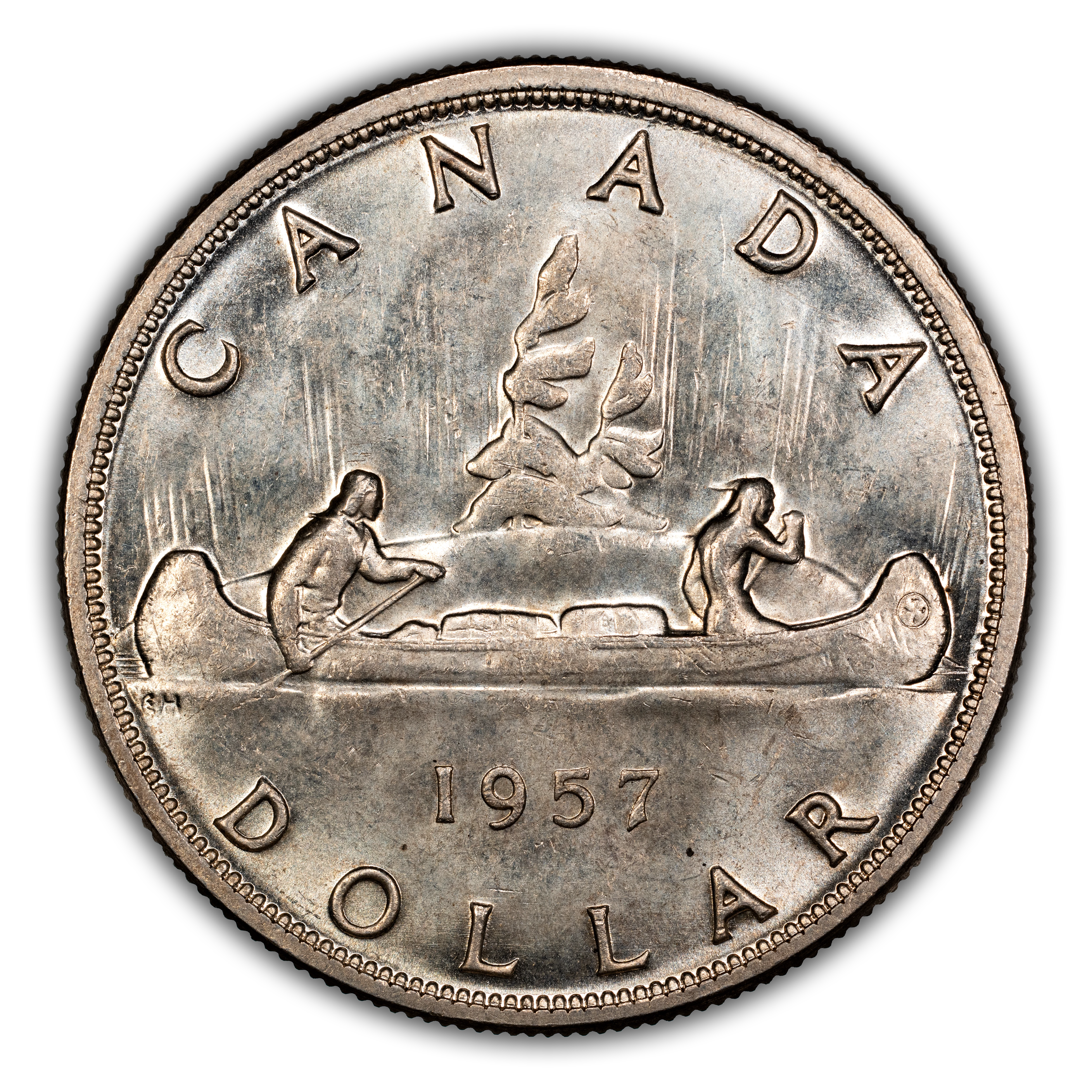 1957 S$1 One Waterline MS thumbnail 3