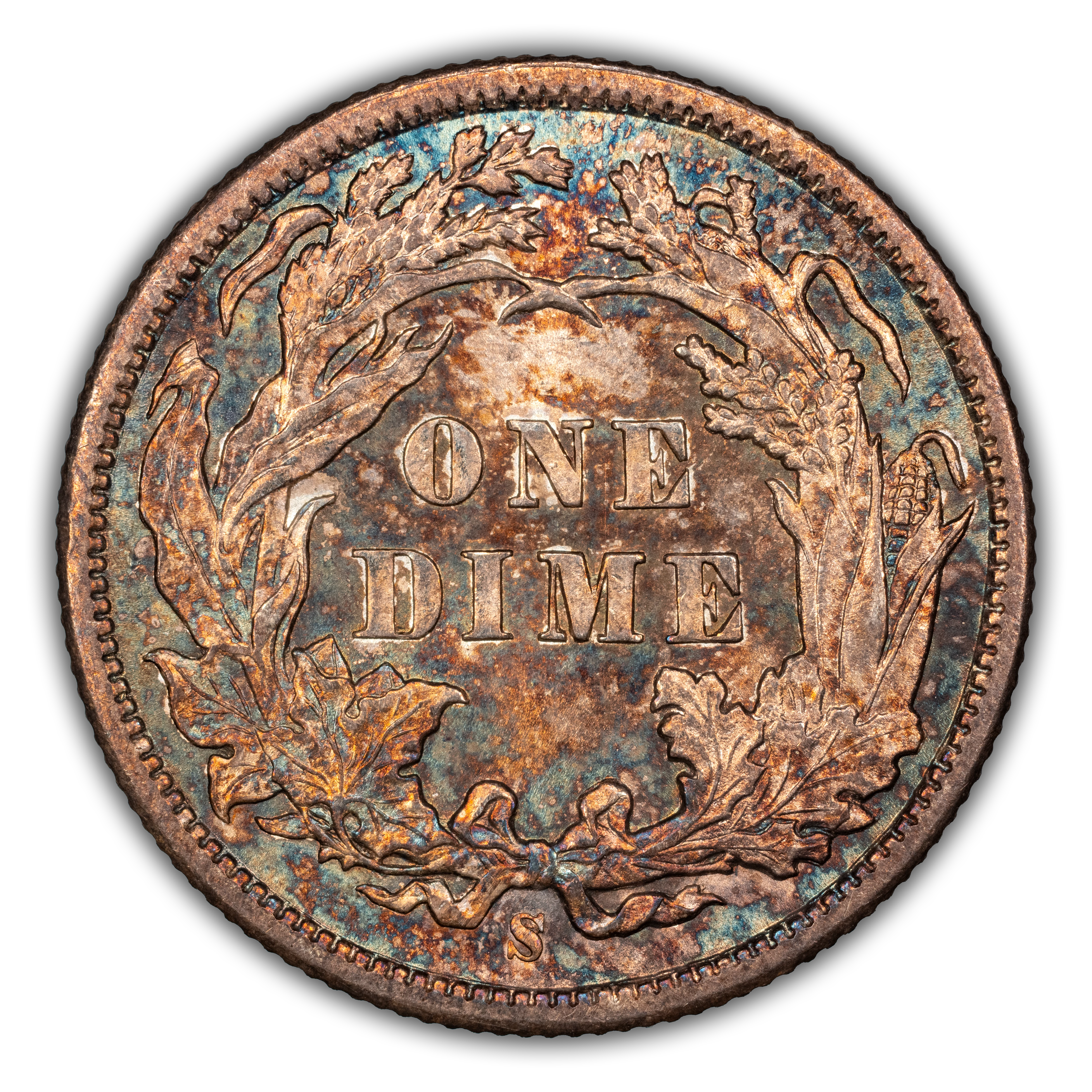 1890-S/S 10c Repunched Mintmark, F-111, FS-501 MS thumbnail 3