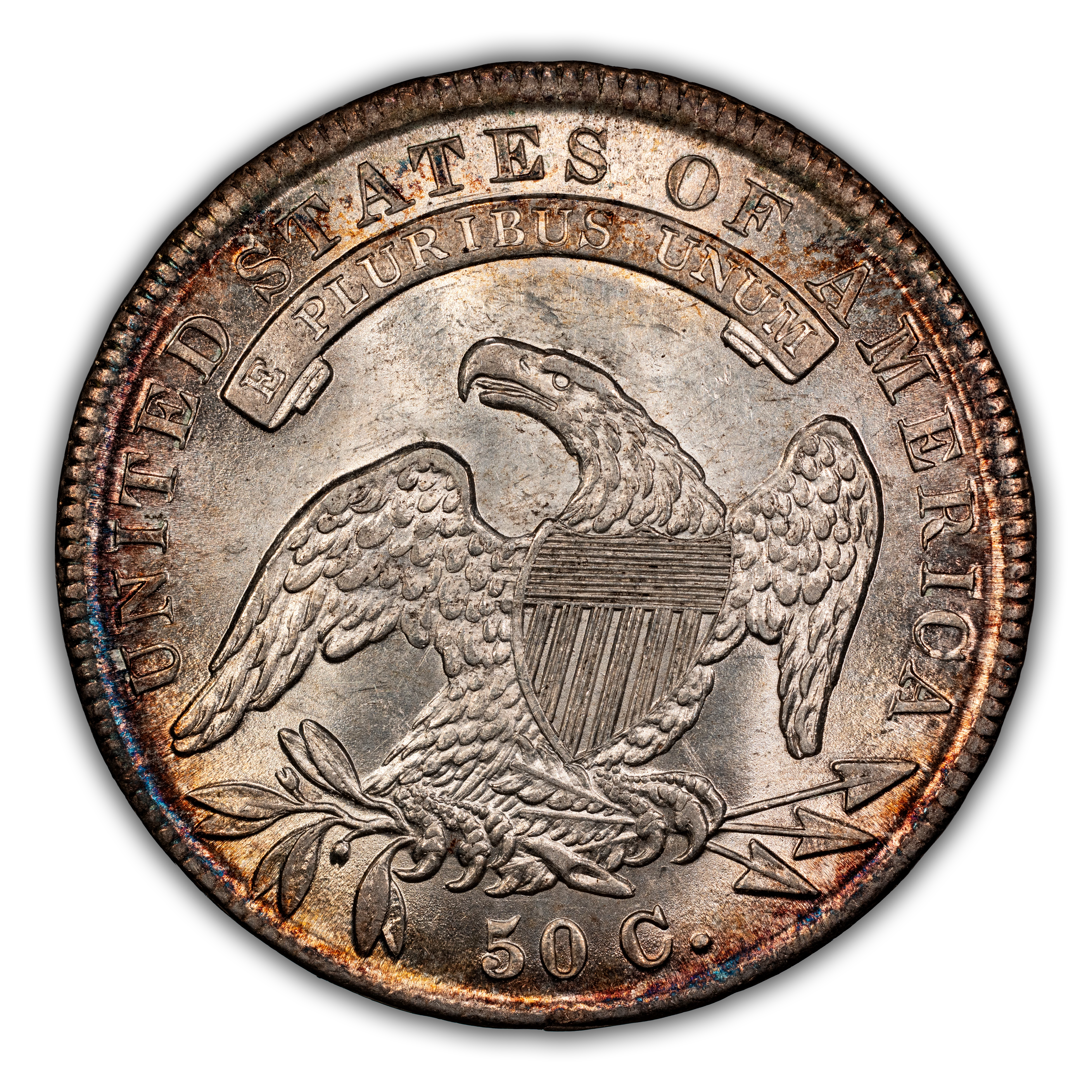 1836 50c Lettered Edge, Bar Dot MS thumbnail 3