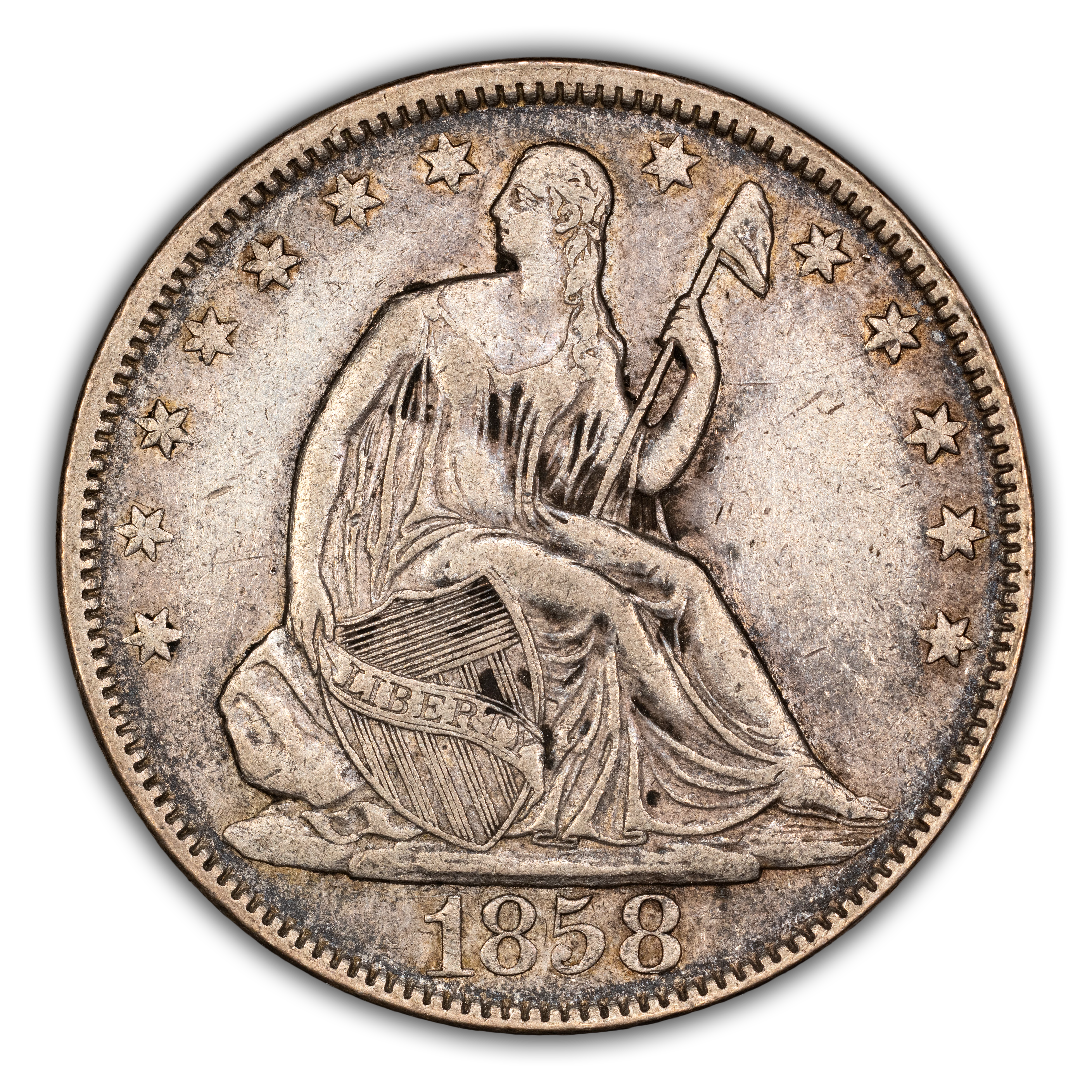 1858 50c Repunched Date, FS-301, WB-17 MS thumbnail 2