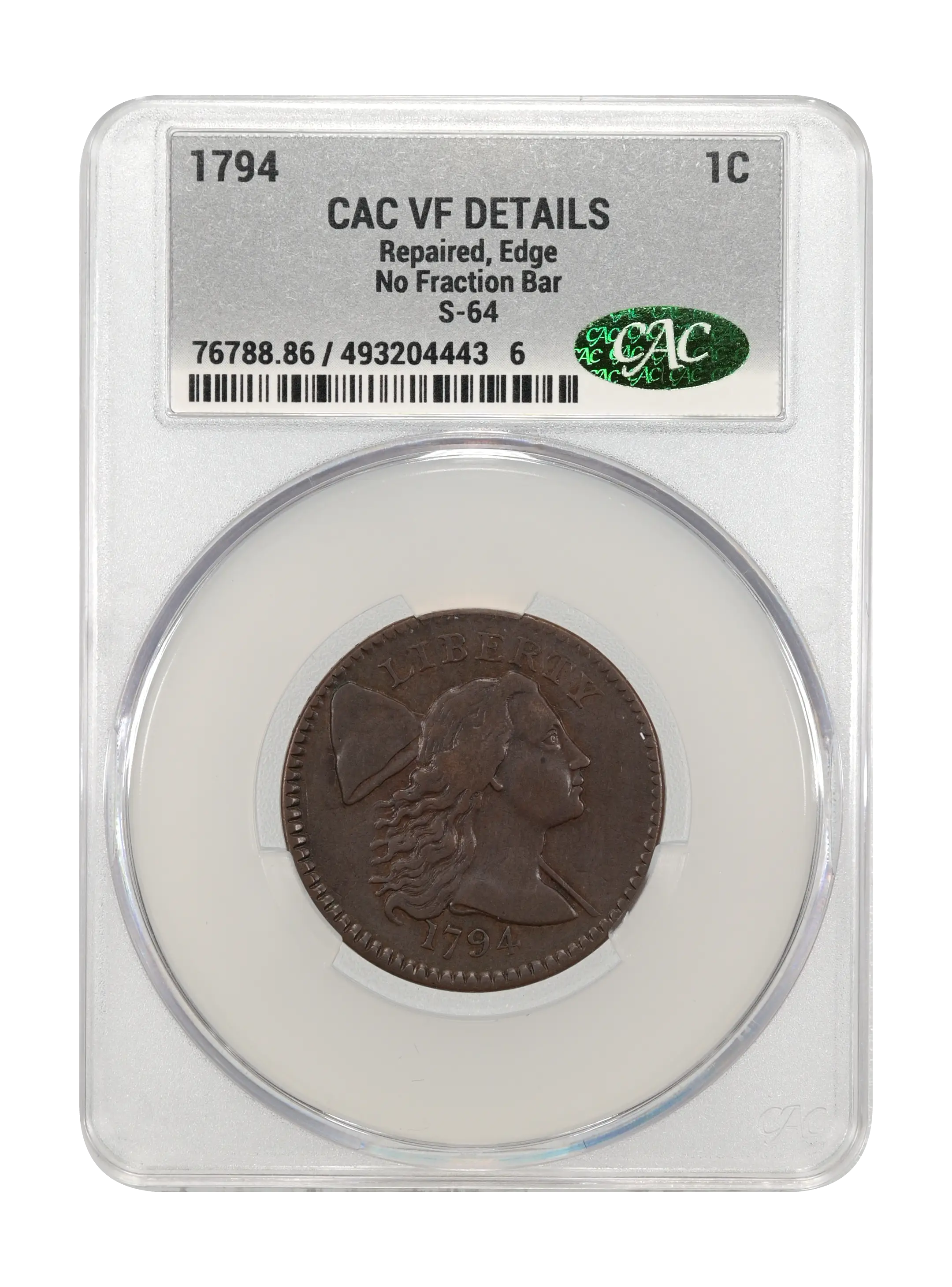 1794 1c No Fraction Bar, S-64  MS BN thumbnail 10