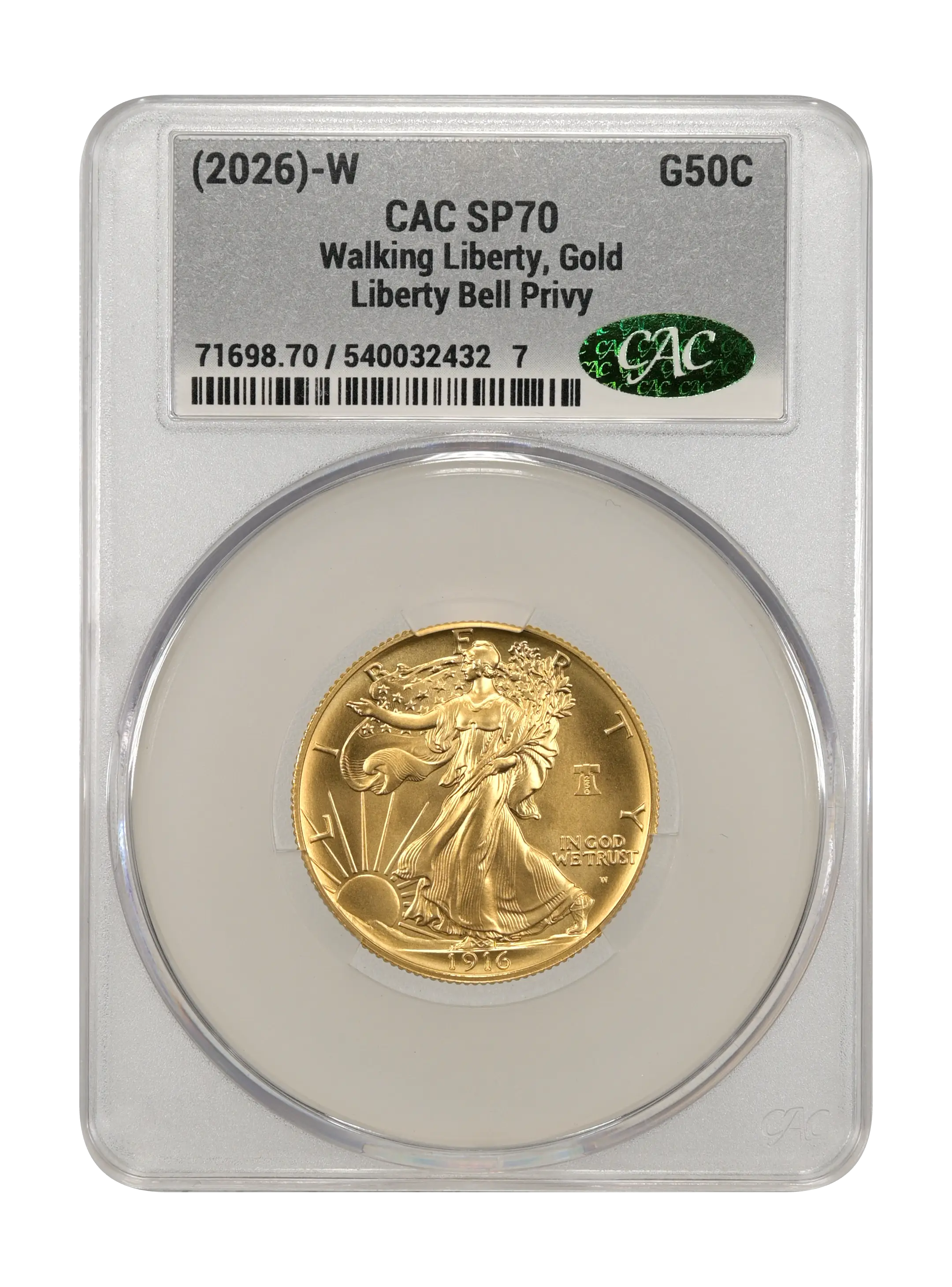 (2026)-W G50c Gold Walking Liberty, 250th Anniversary Privy SP thumbnail 5