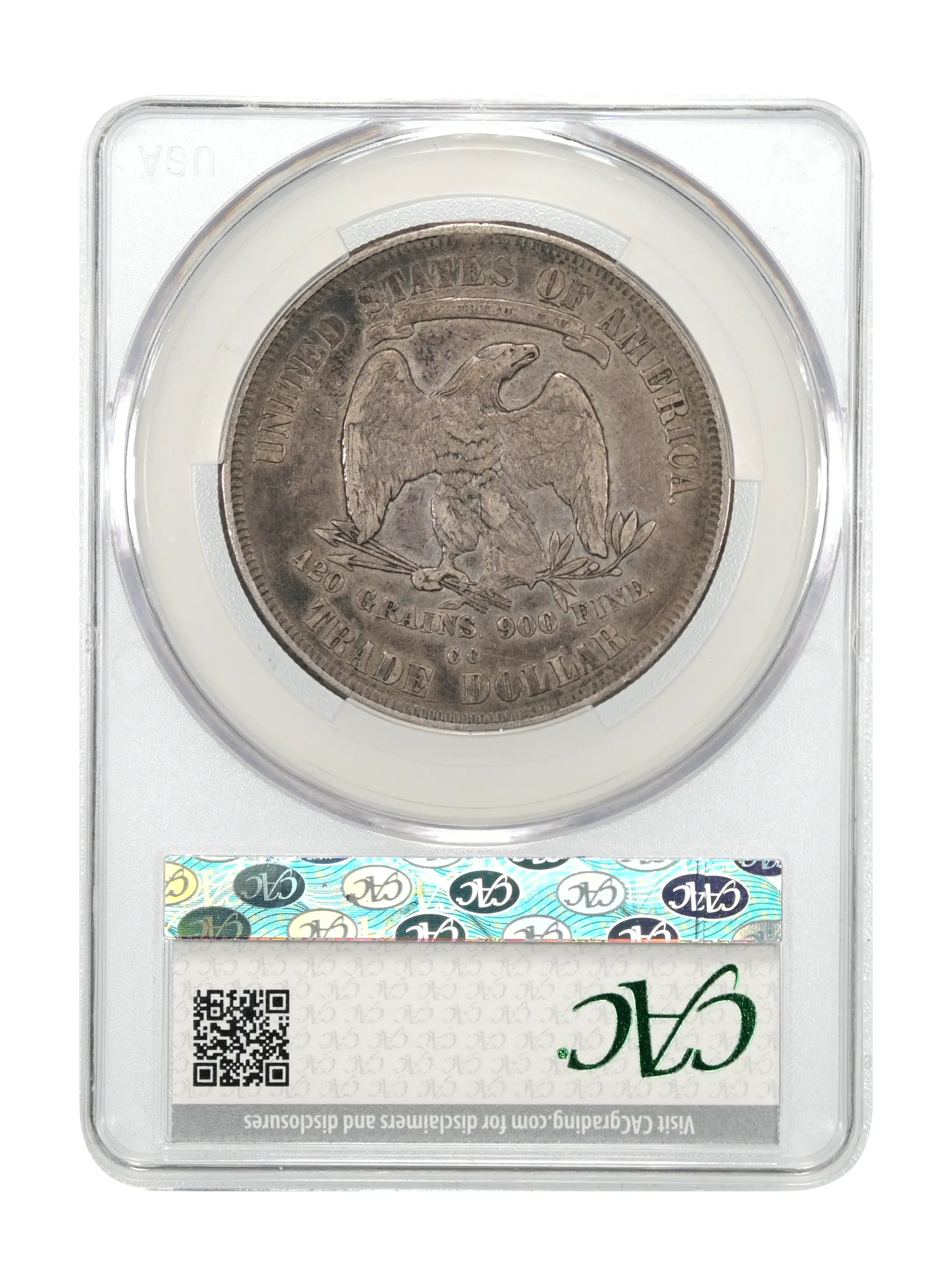 1876-CC Trade$ Obverse I, Reverse II VF35 CAC thumbnail 23