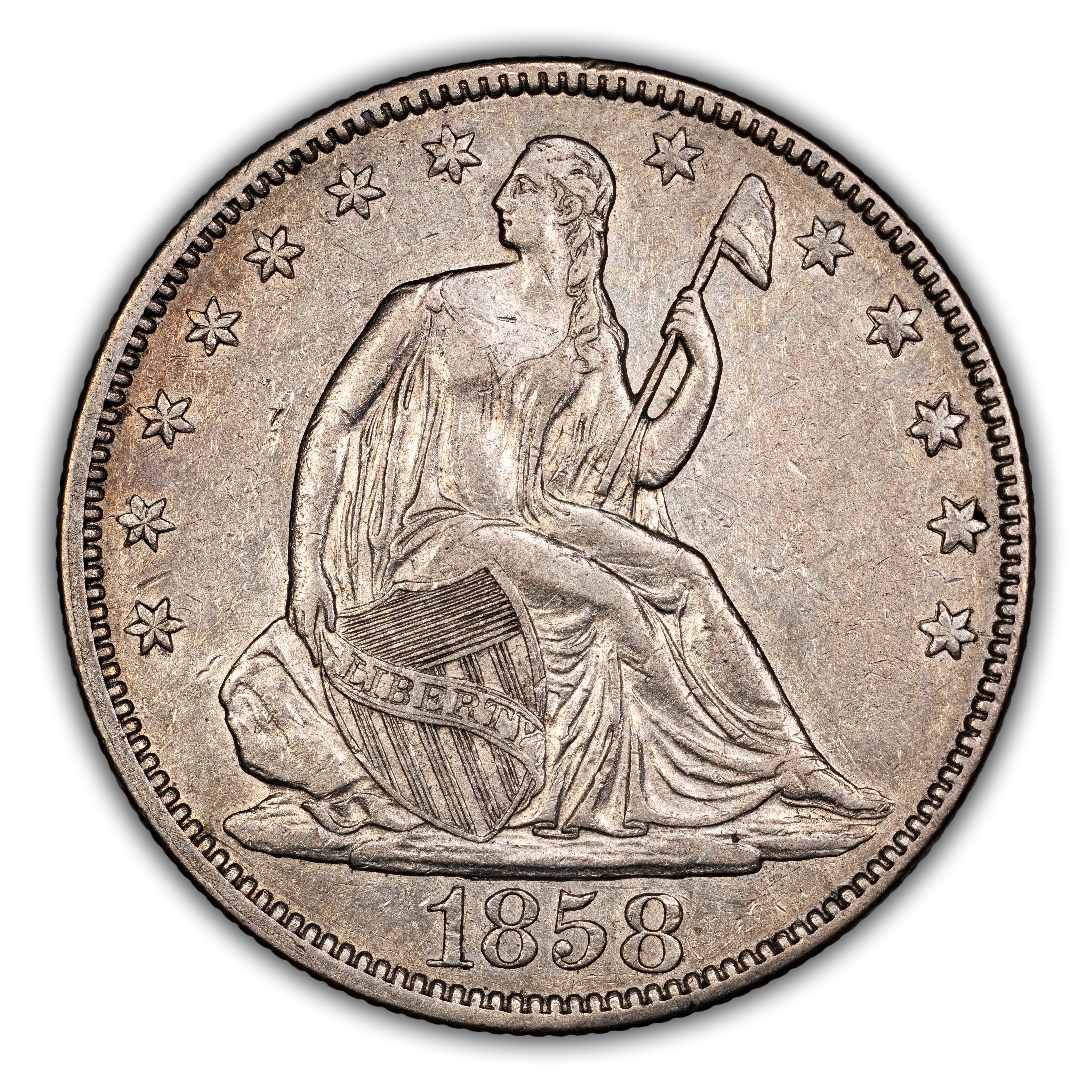 1858 50c Repunched Date, FS-301, WB-17 MS thumbnail 3