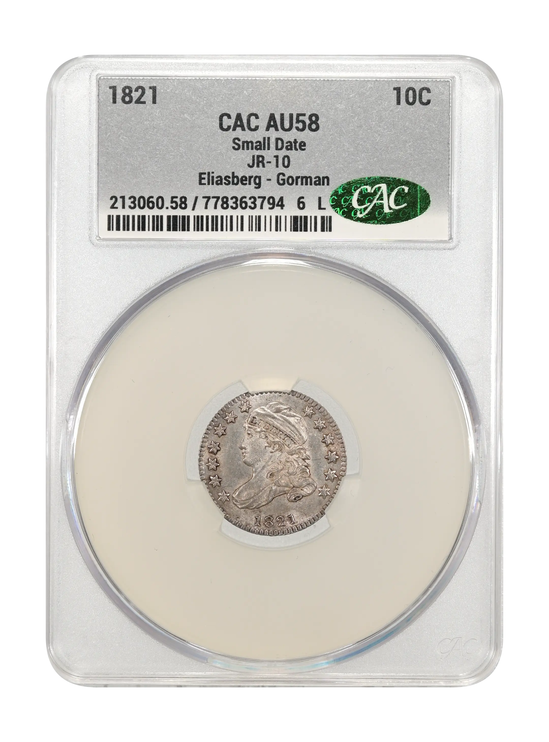 1821 10c Small Date, JR-10 MS thumbnail 13