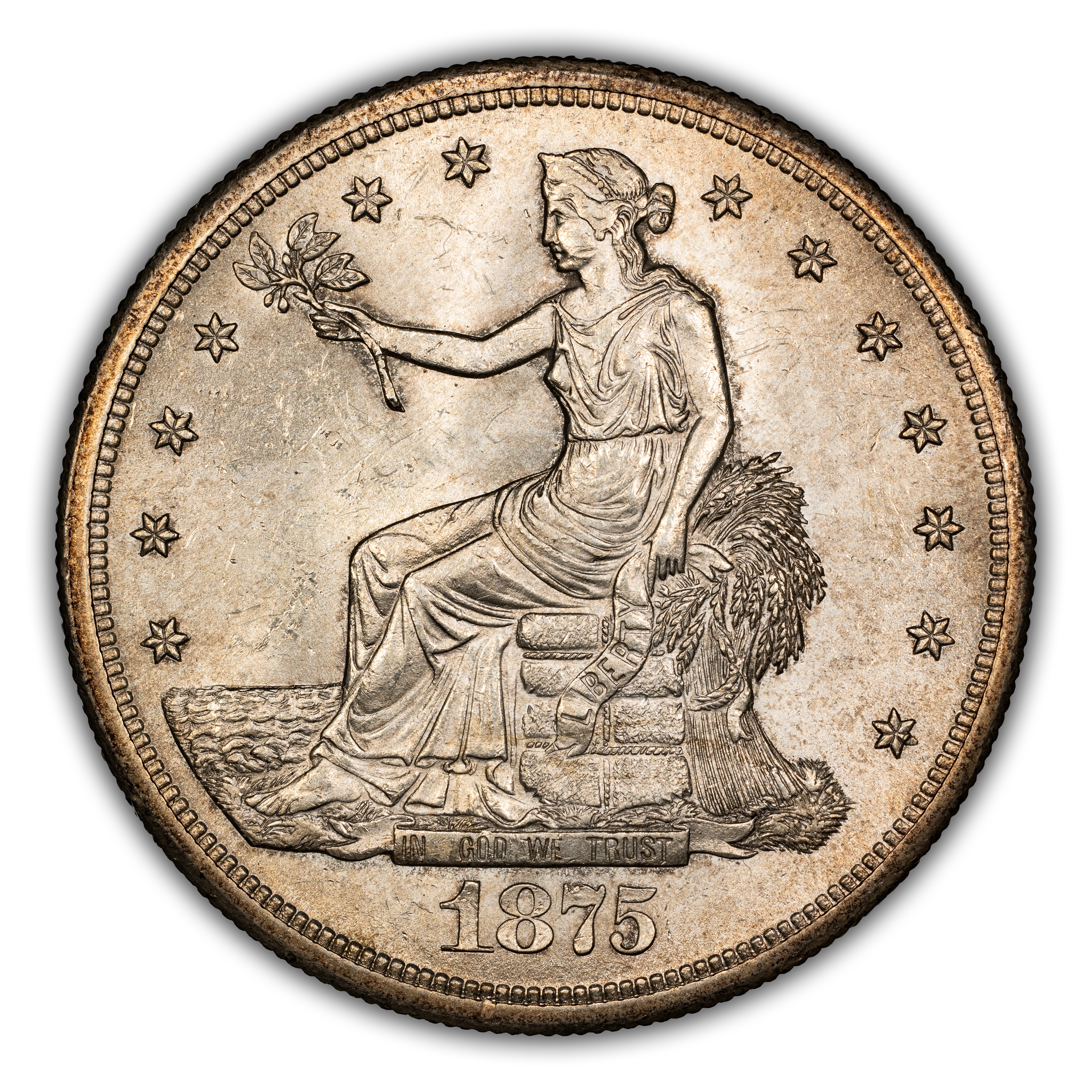1875-S Trade$ Obverse I, Reverse I MS thumbnail 3