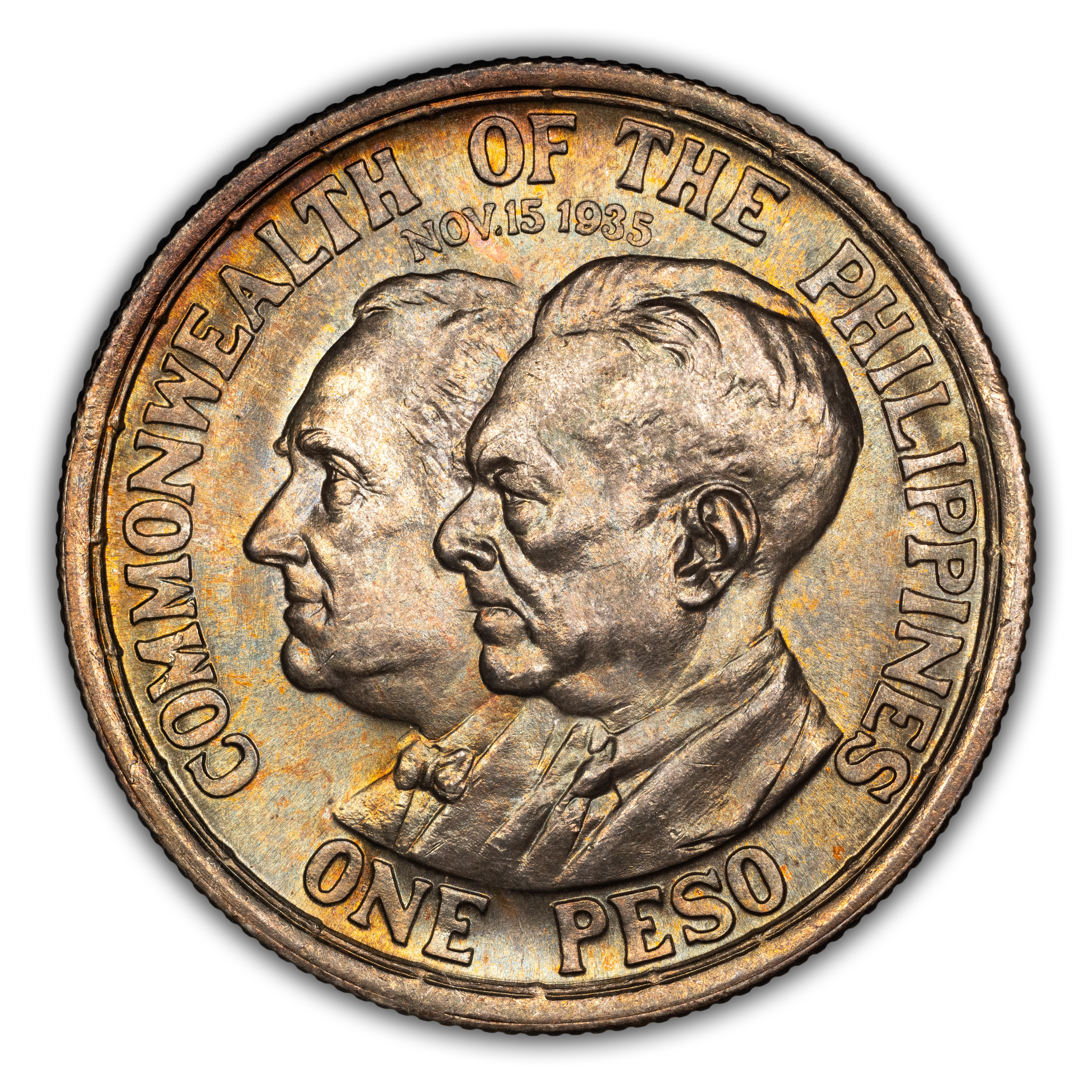 1936-M Peso U.S. Philippines, Roosevelt-Quezon MS thumbnail 3