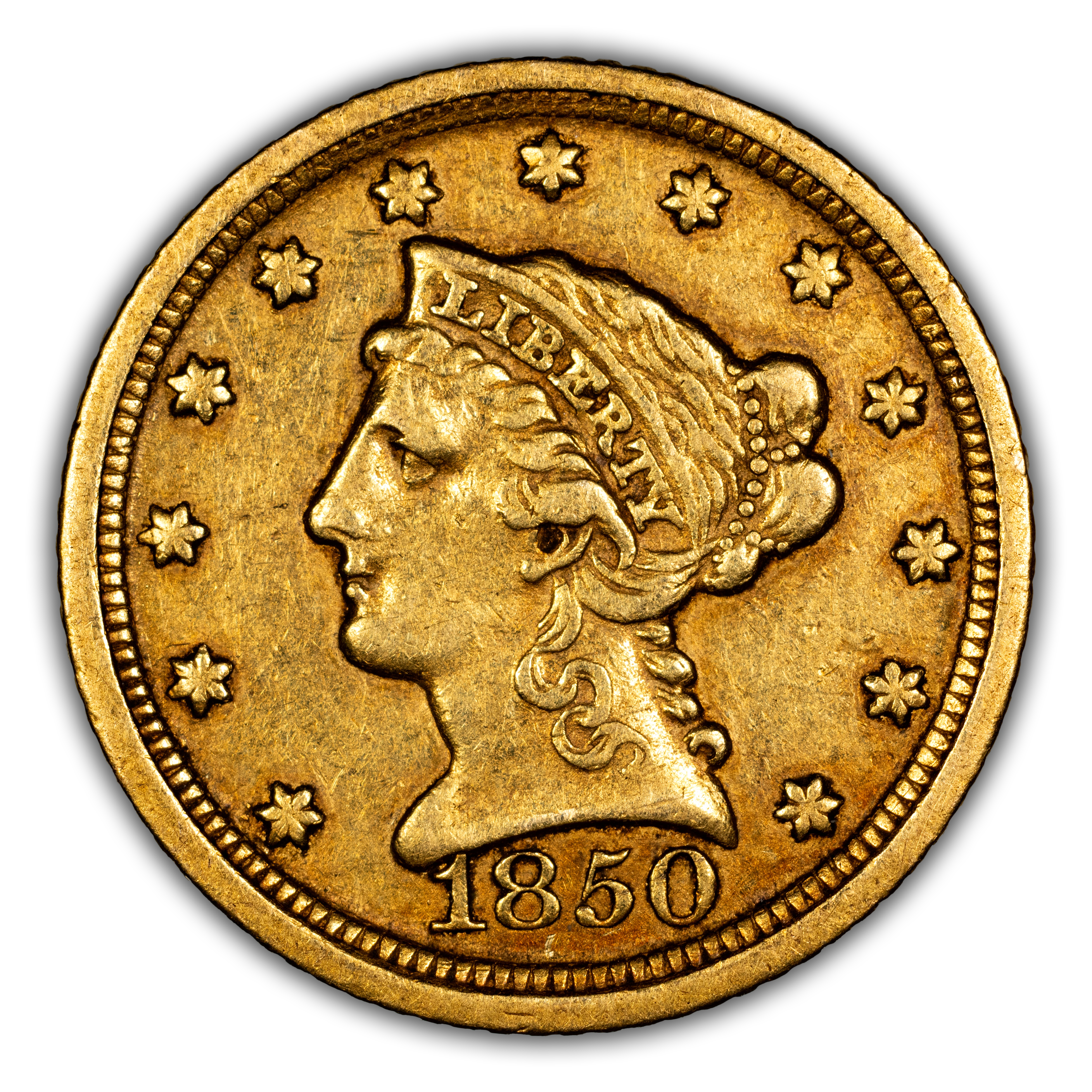 1850-D $2 1/2 MS