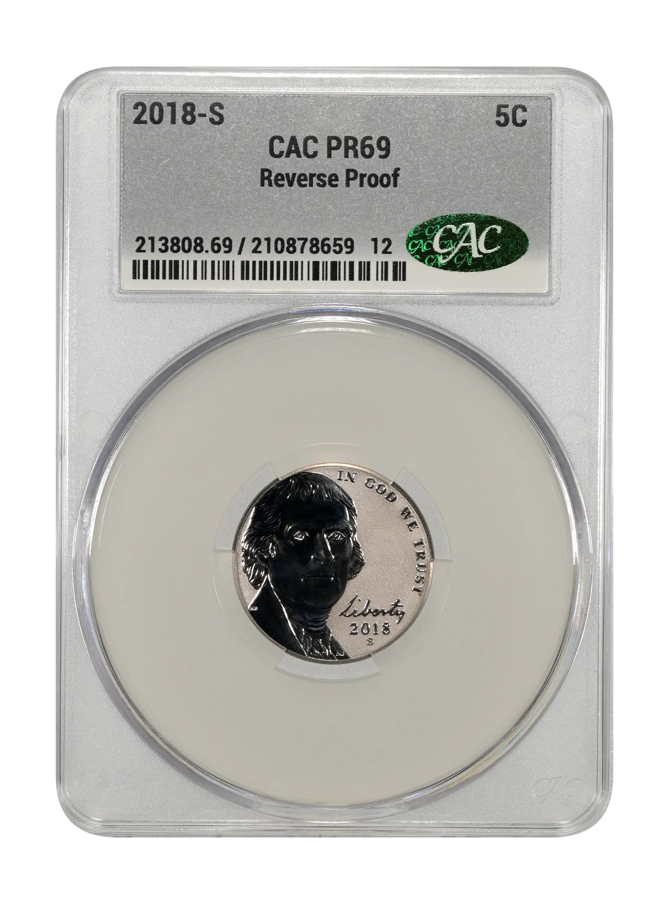 2018-S 5c Reverse Proof PR thumbnail 4