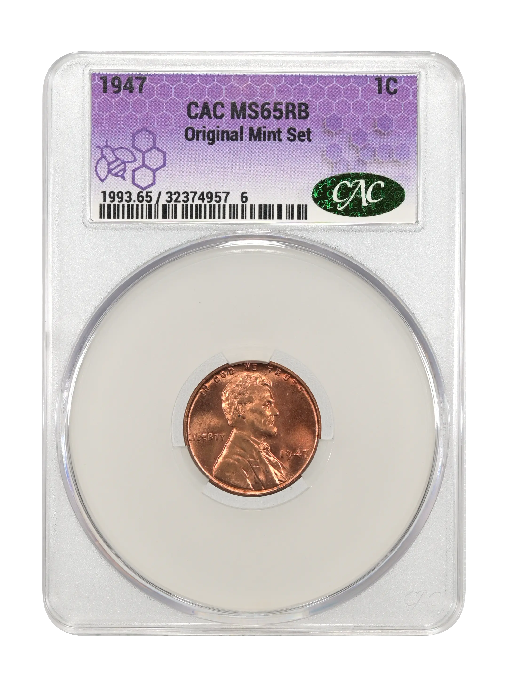 1947 1c Doubled Die Obverse, FS-101 MS RB MS63 RB thumbnail 4