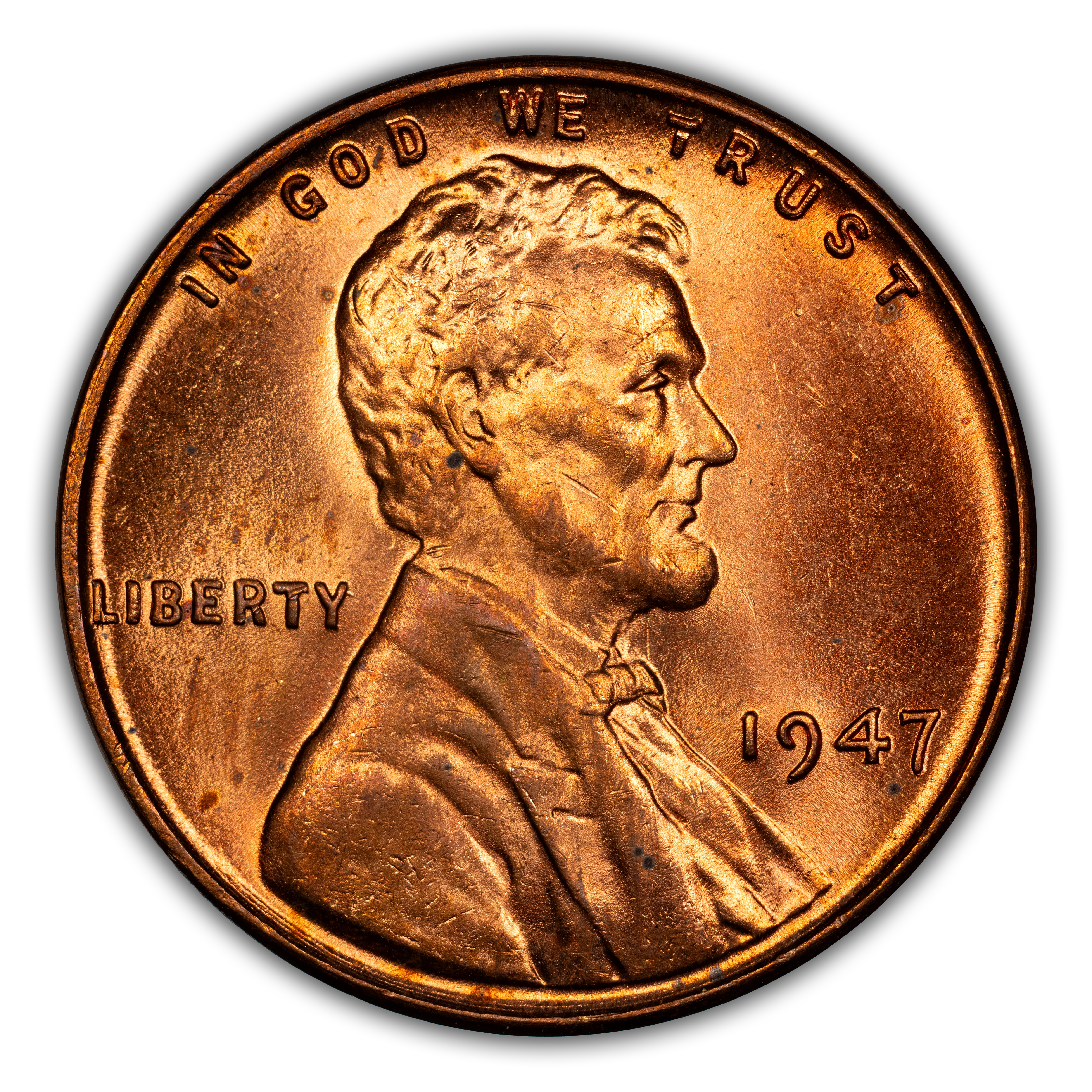 1947 1c Doubled Die Obverse, FS-101 MS RB MS63 RB thumbnail 2