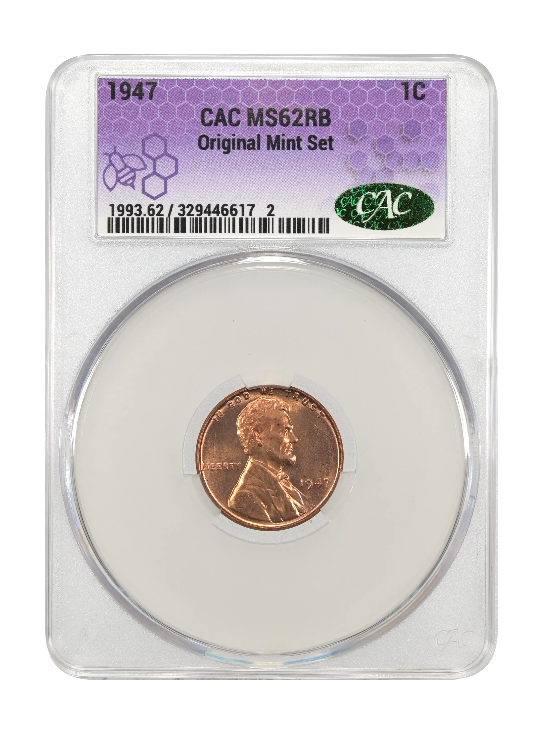 1947 1c Doubled Die Obverse, FS-101 MS RB MS64 RB thumbnail 2