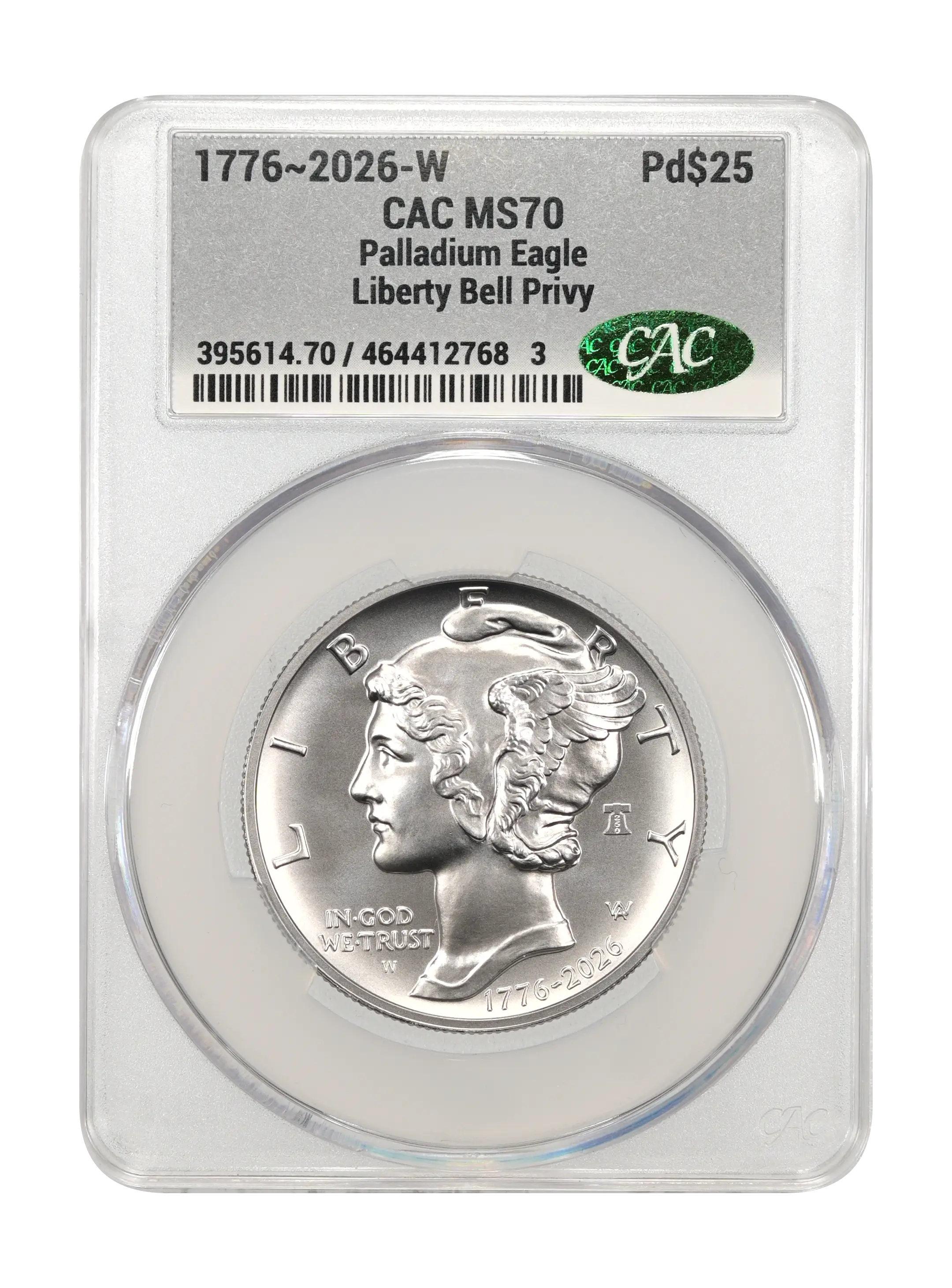 Image for 1776~2026-W $25  Palladium Eagle, Liberty Bell Privy MS