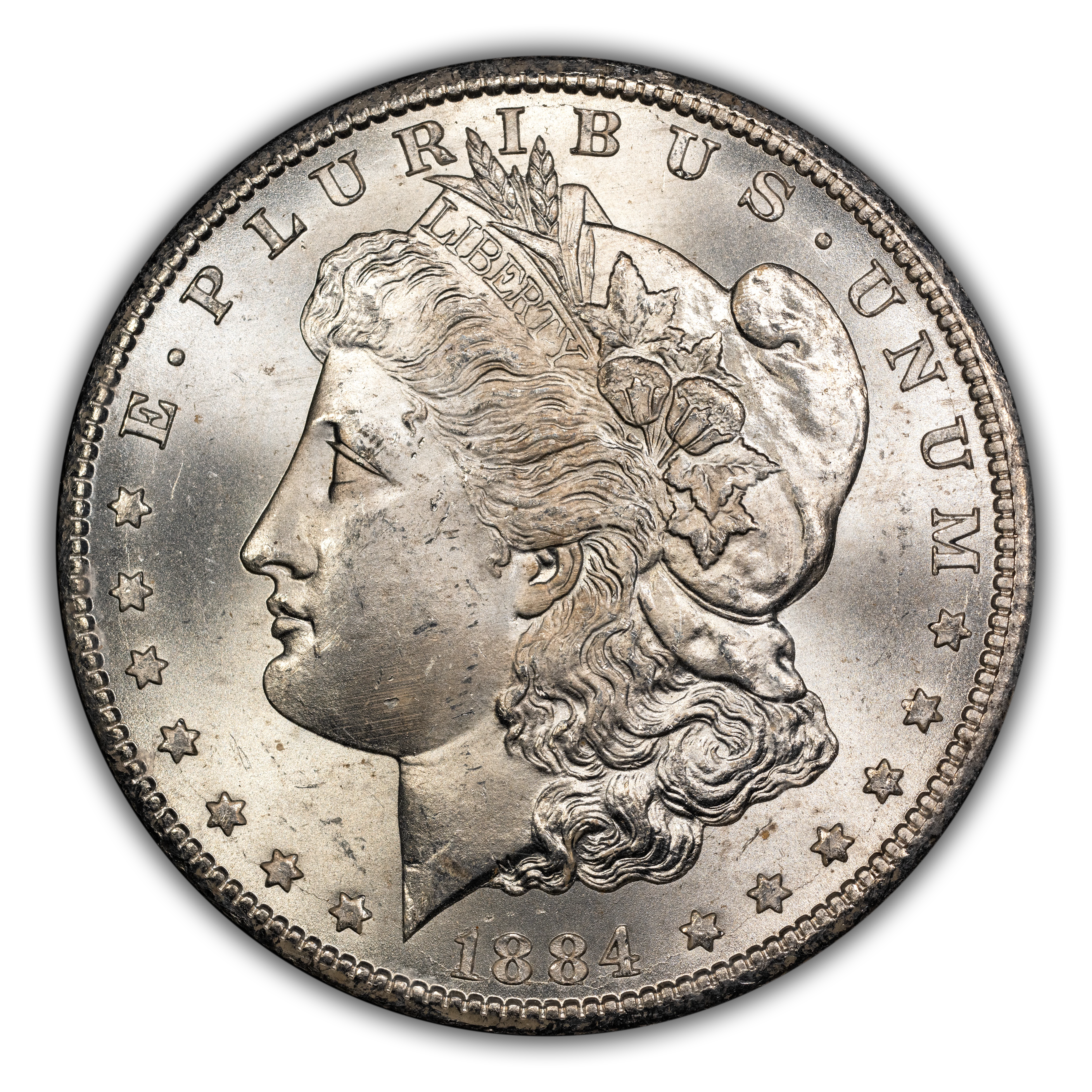 1884-CC $1  GSA Hoard, Doubled 18 Top, VAM-2 MS thumbnail 2