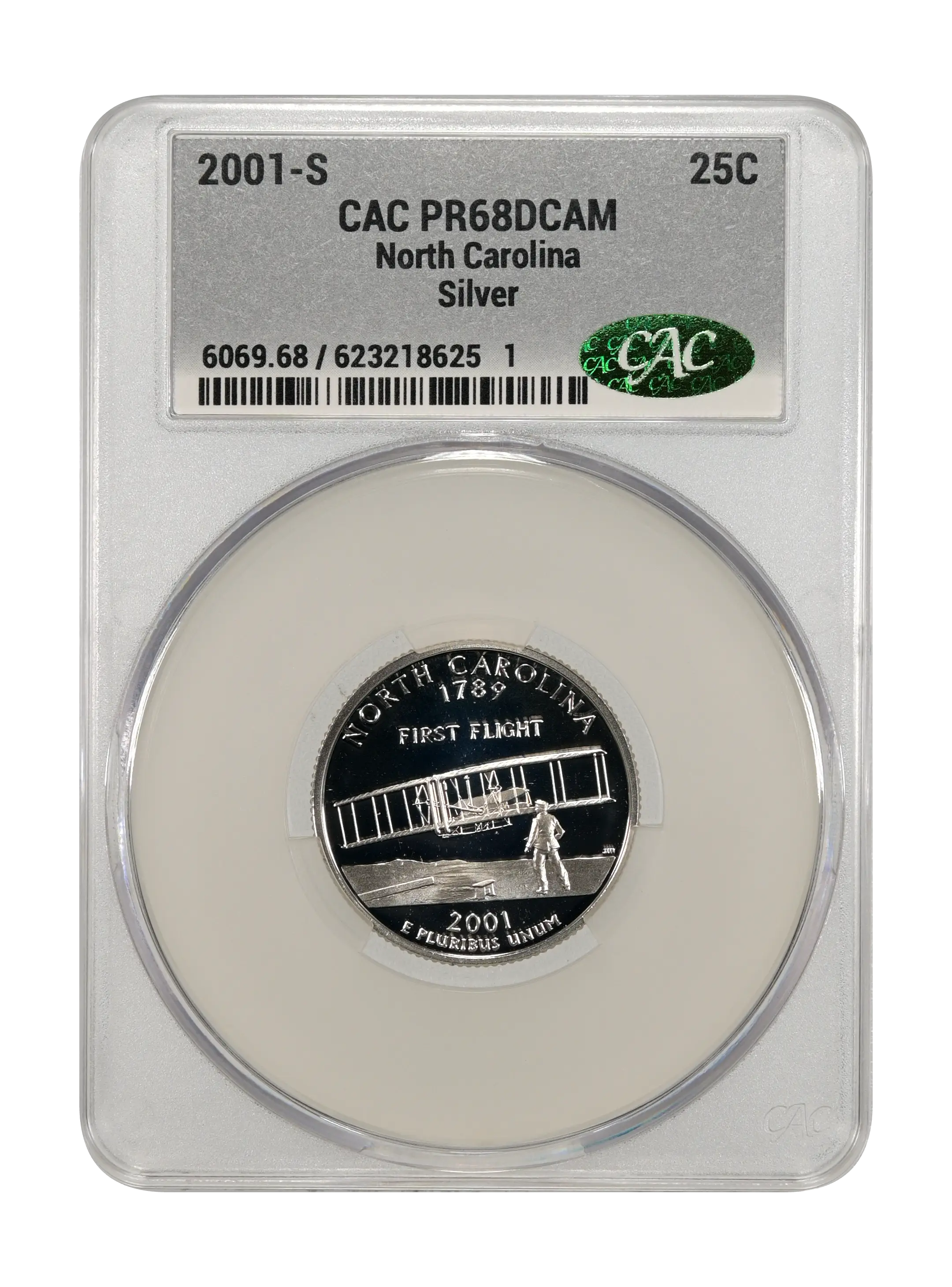 2001-S 25c North Carolina, Silver PR DCAM thumbnail 12